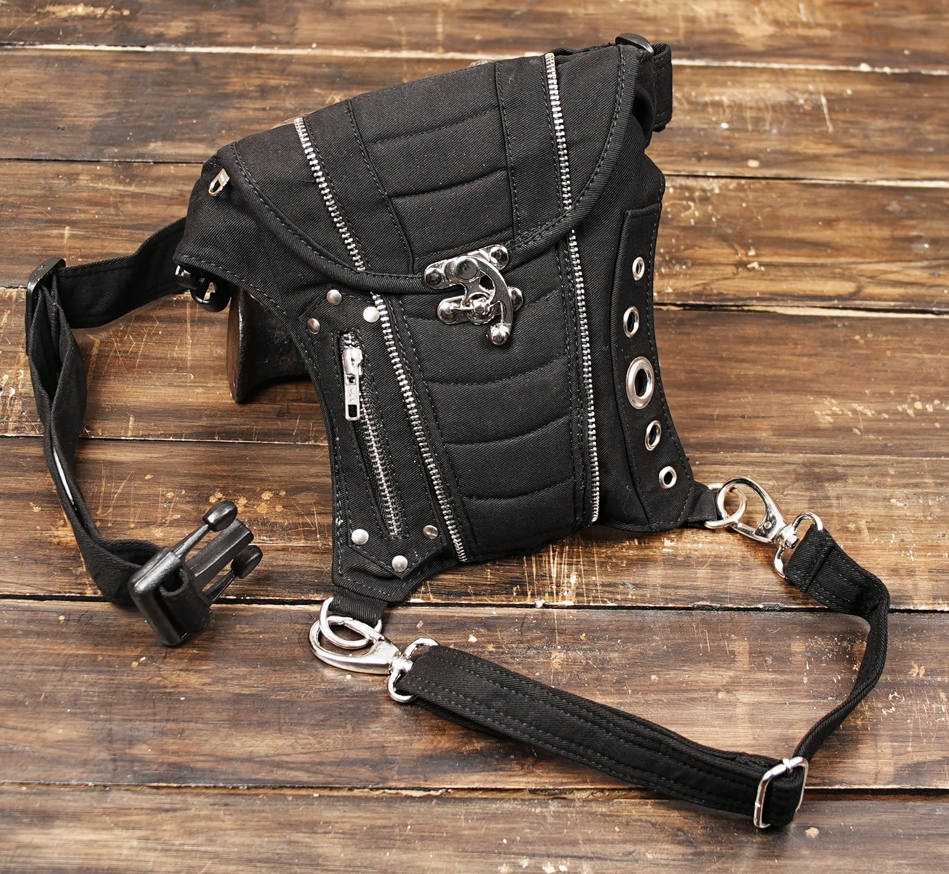 Festival Utility Bag with Adjustable Waist Belt and Thigh Support