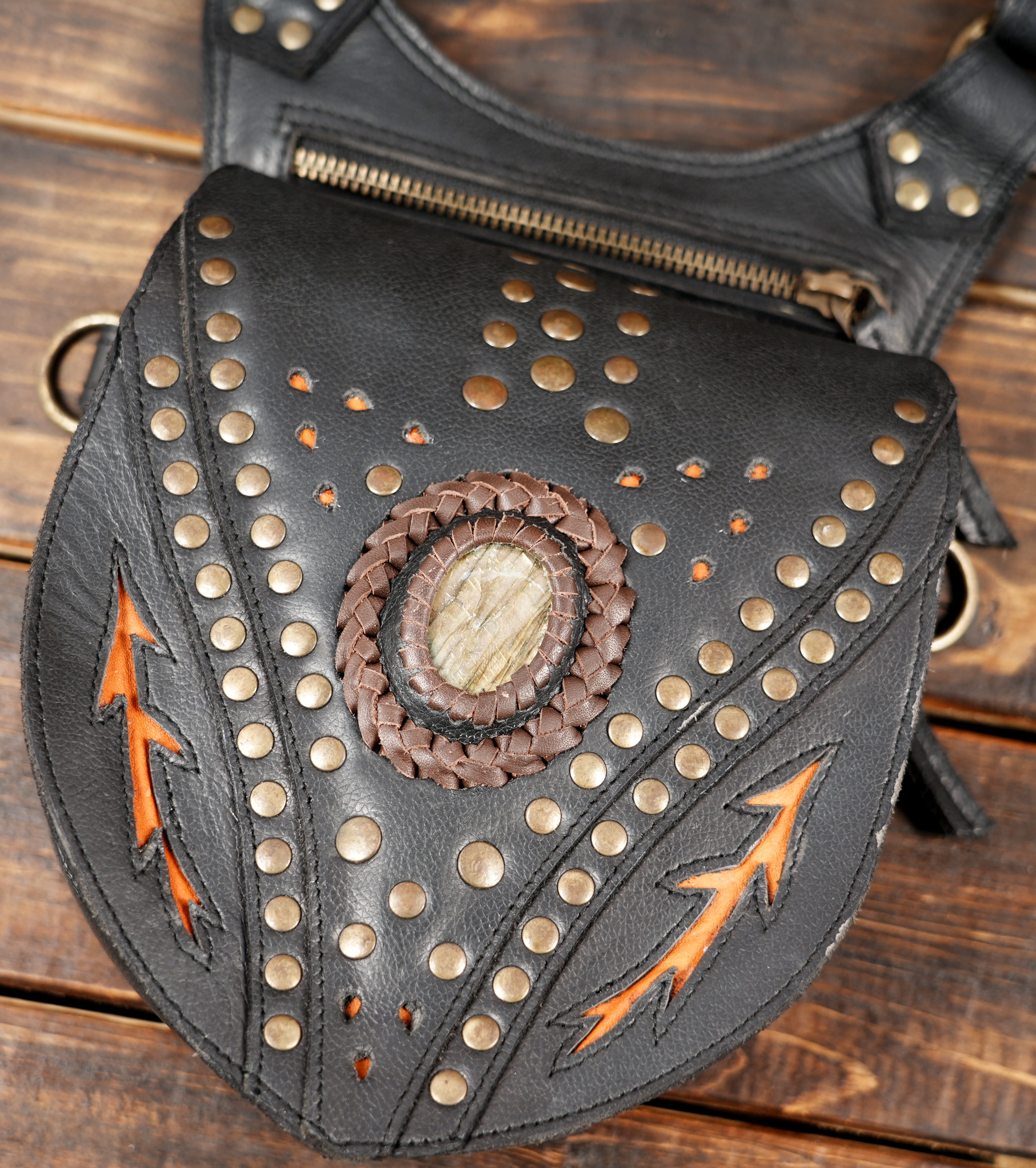 Leather Holster Bag, festival shoulder holster, pocket bags, circus costume, steampunk accessories, utility bag crossbody bag leather with good creativity 