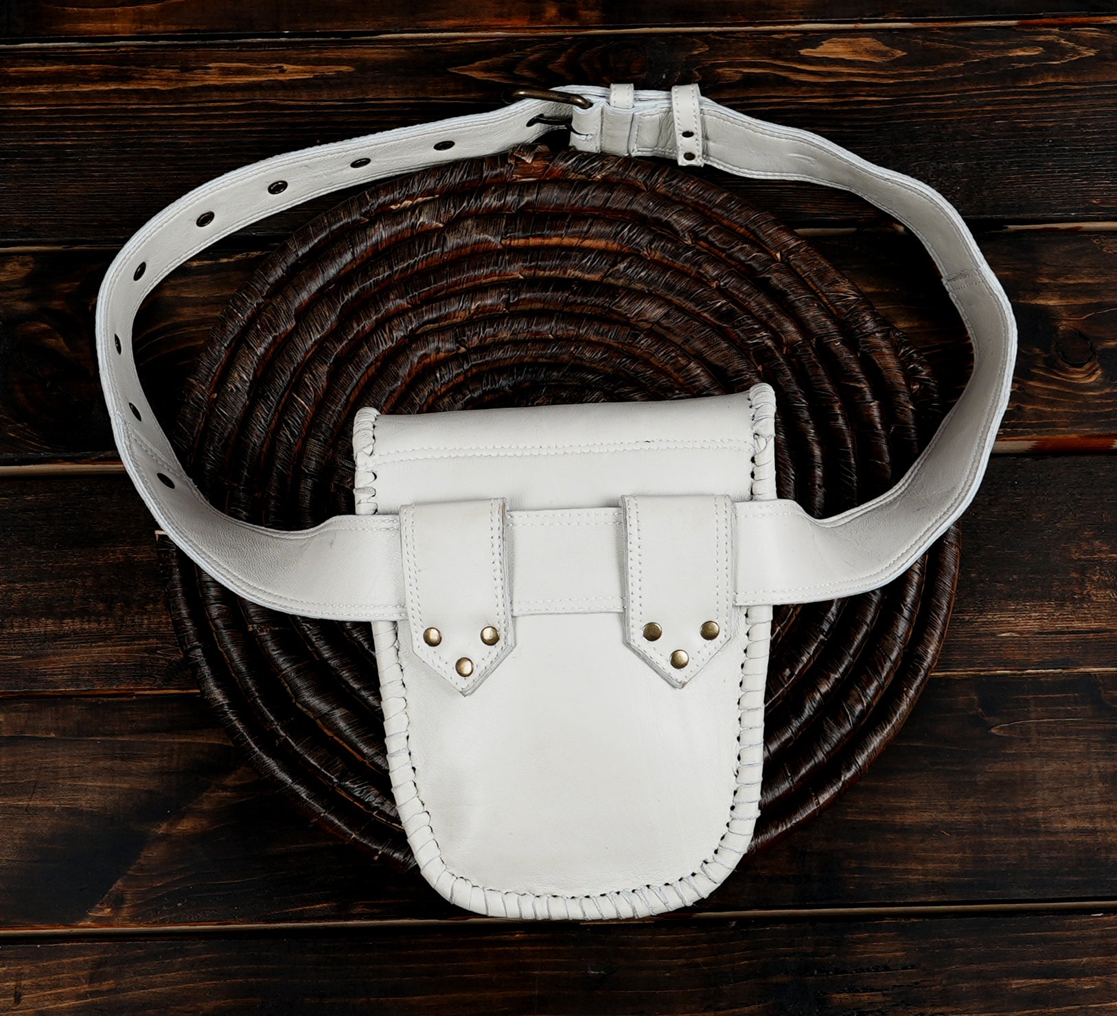 Buy Handmade Leather Gemstone Belt Bag: Festival Hip Pack Online