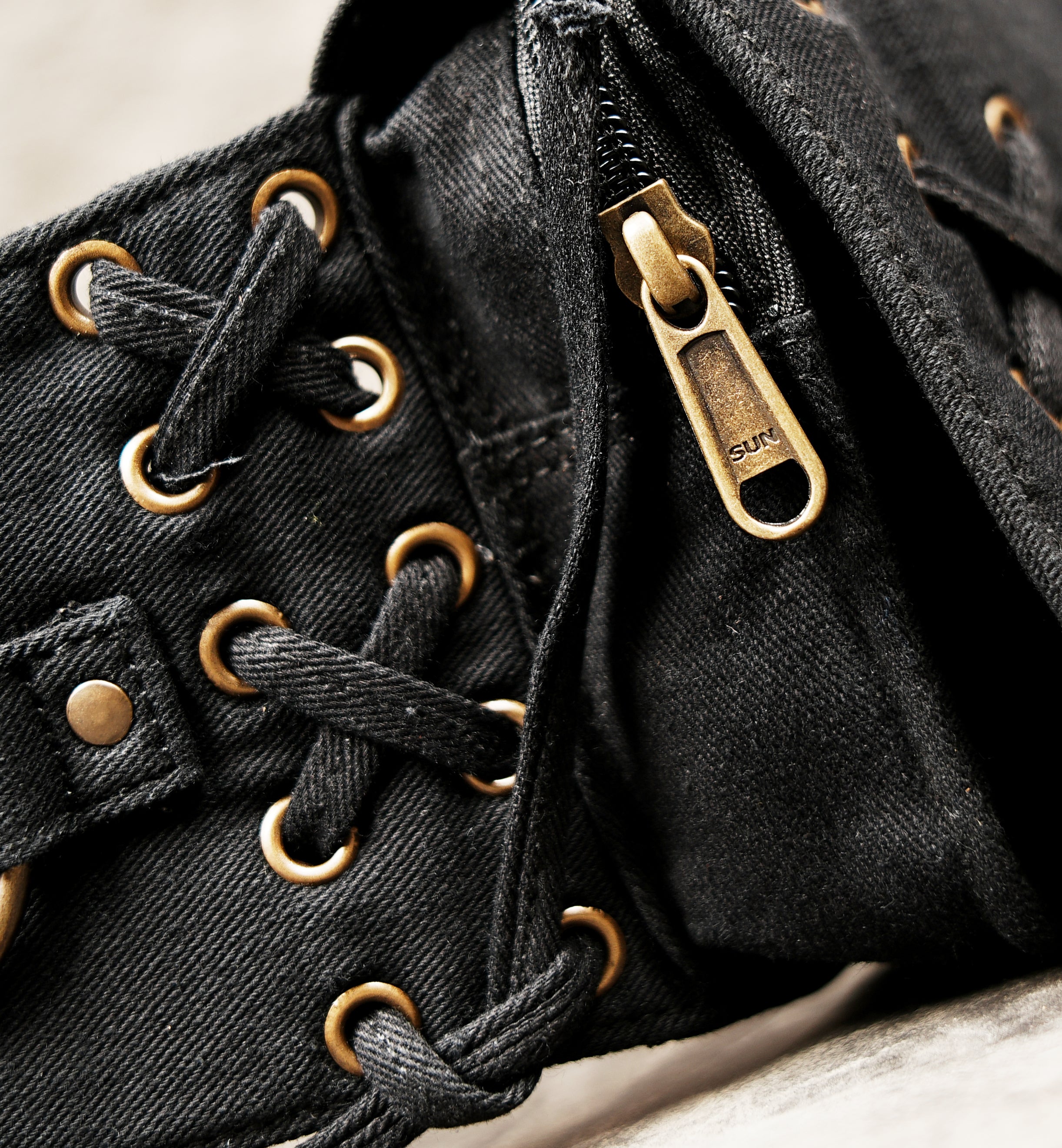 Gothic waist belt with lace-up detailing