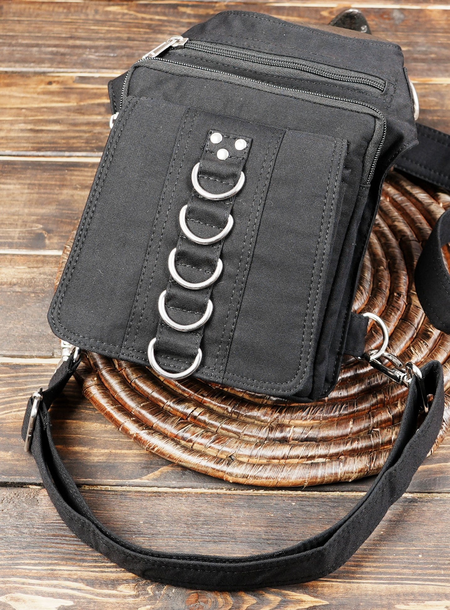 Small Cotton Thigh Bag / Hip Pack - Versatile Belt Pouch with Thigh Strap