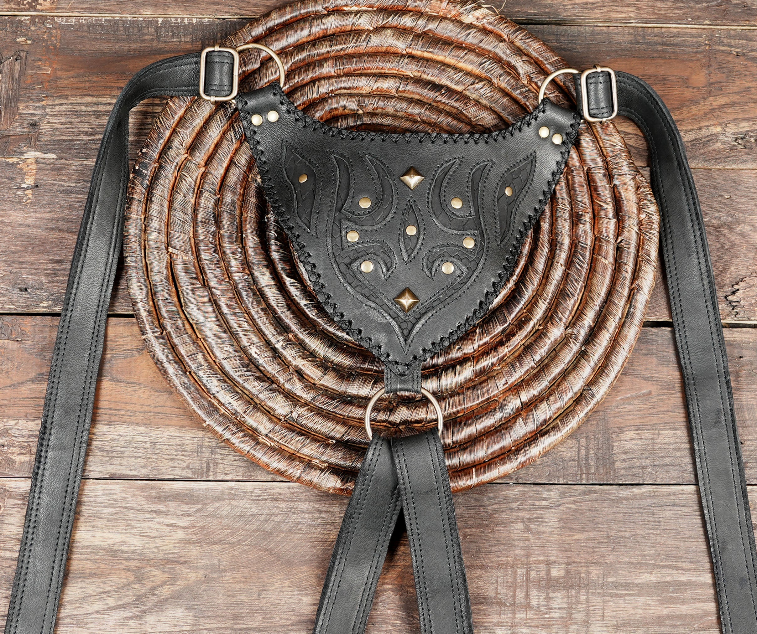 Handmade Leather Holster Bag Black Leather Shoulder Bag Leather Festival Bag Leather with metal fitting usases 