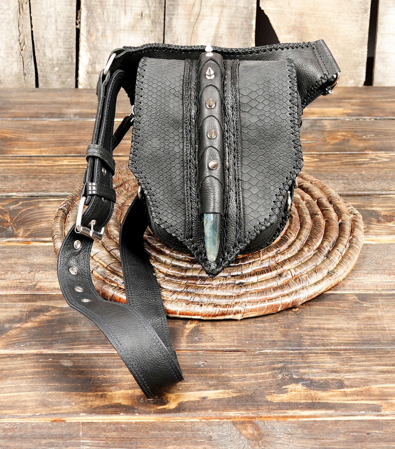 Leather waist belt with adjustable fit and metal hardware
