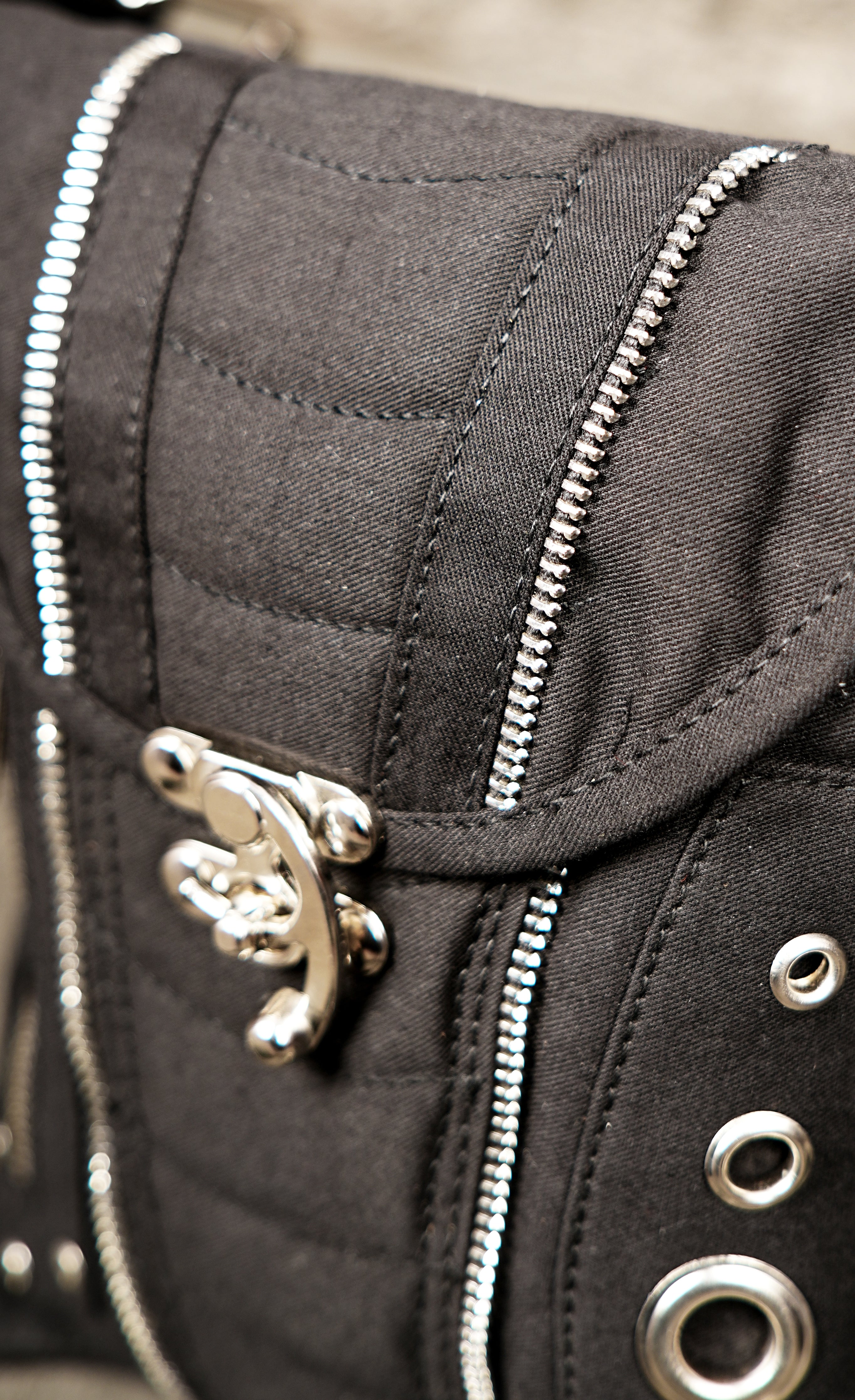 Unique streetwear black cotton drop leg utility bag