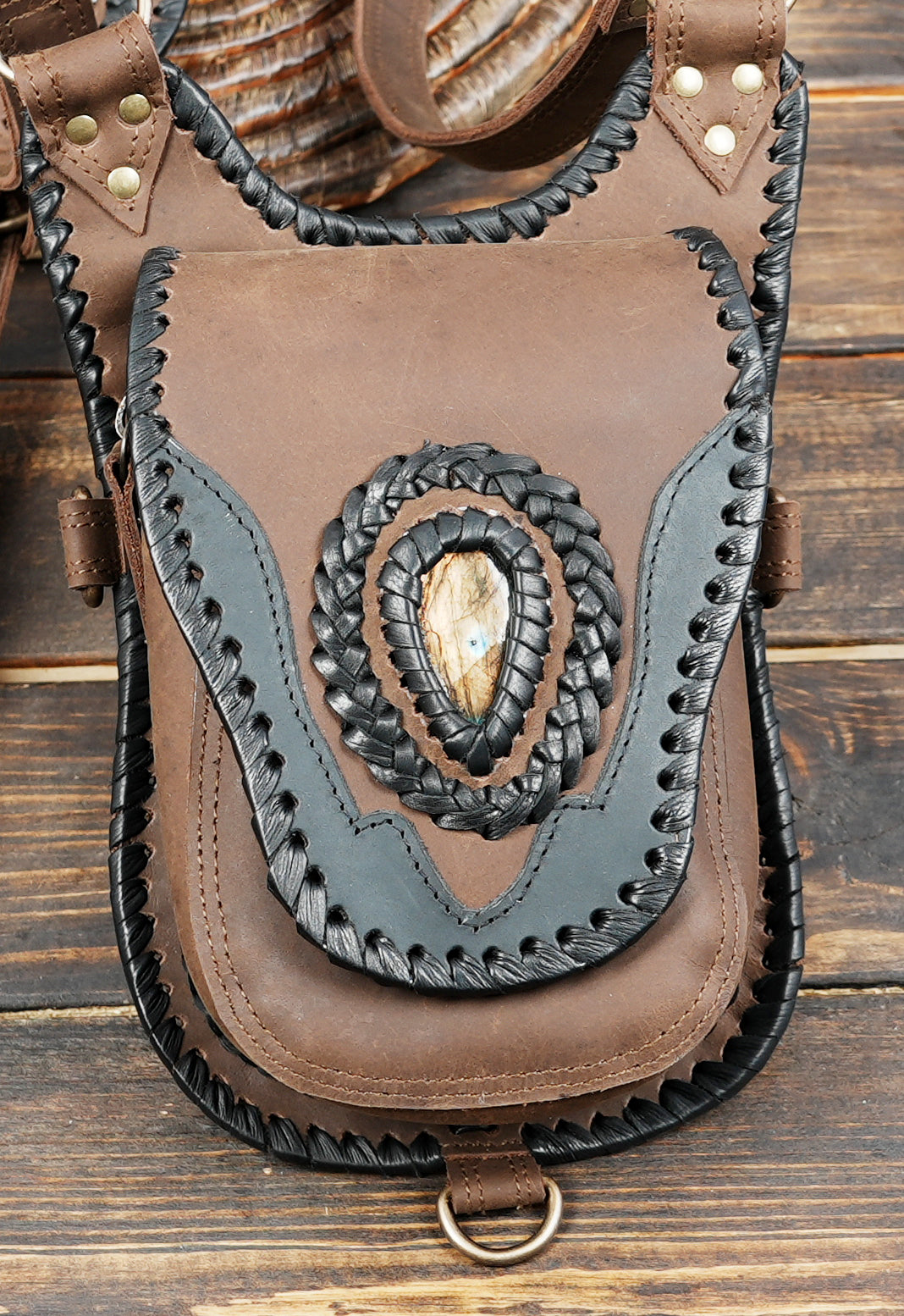 Premium leather utility holster with dual storage pouches
