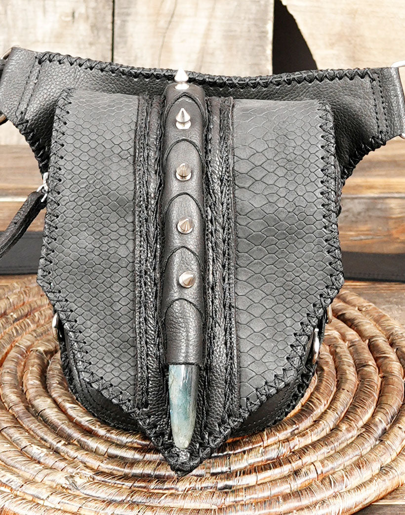 Leather utility waist belt with strong buckle closure