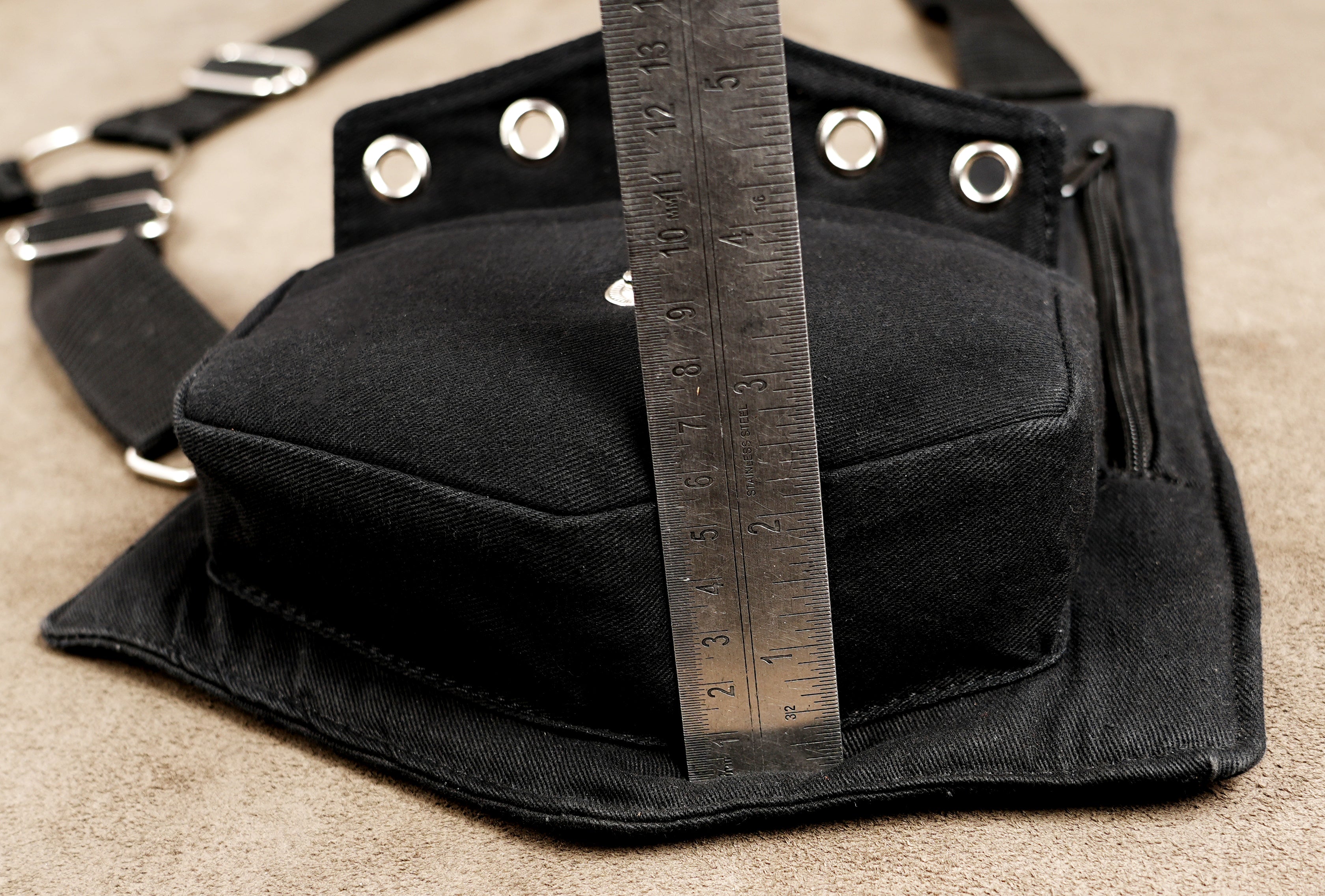 Burning Man style body harness bag with pockets