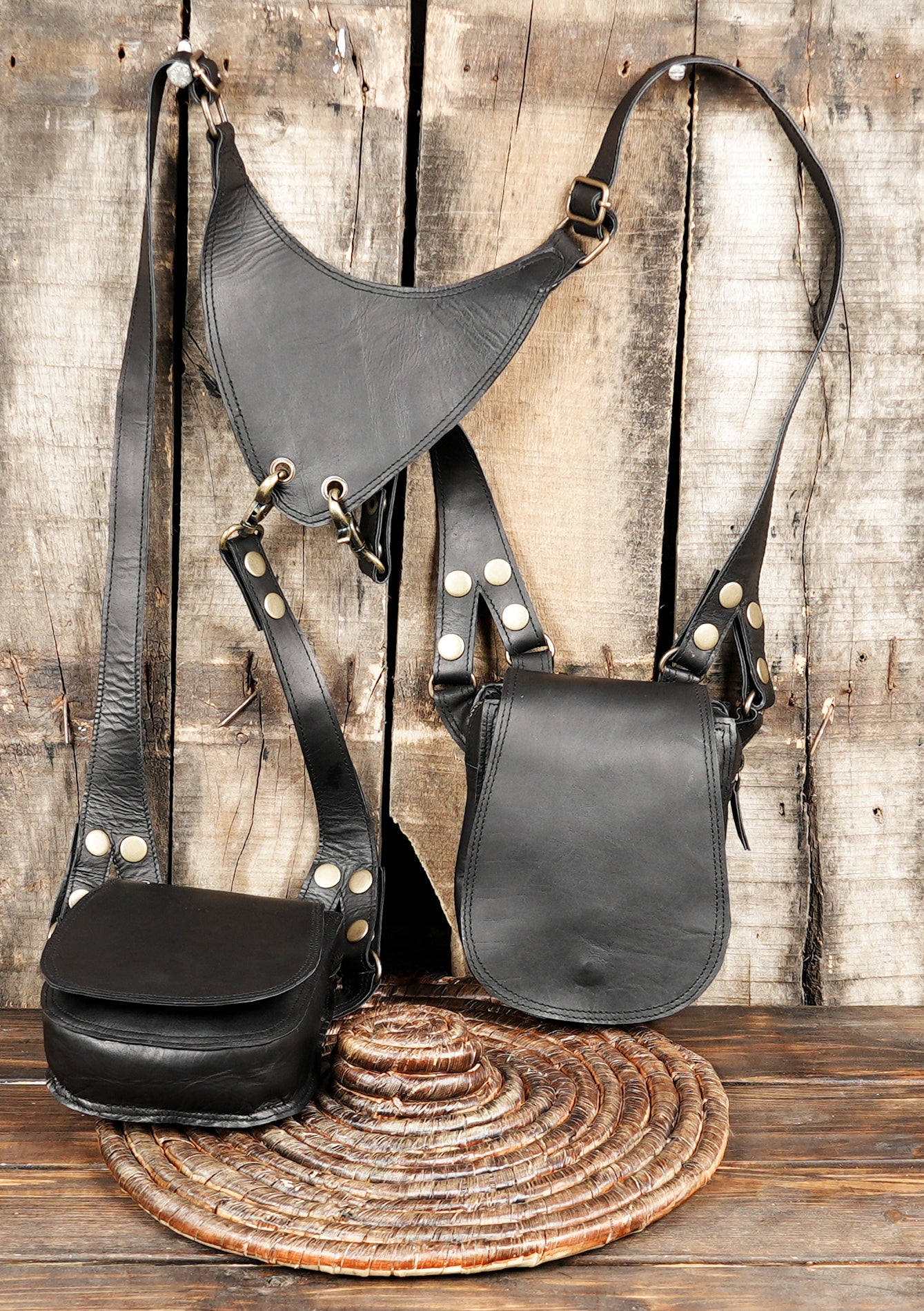 Handmade utility holster with dual pockets and adjustable fit