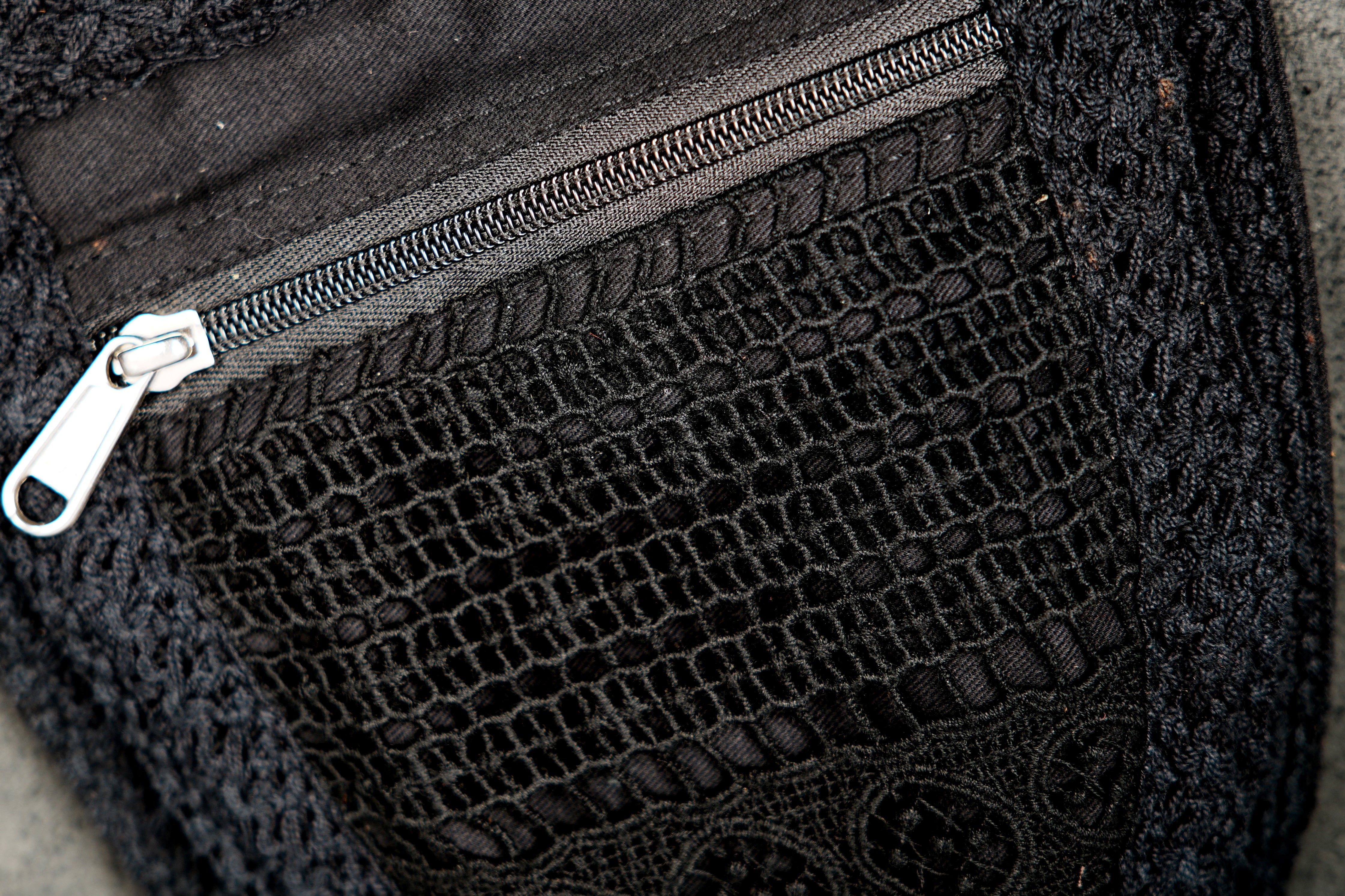 Black boho bum bag waist pouch with silver snap button accents