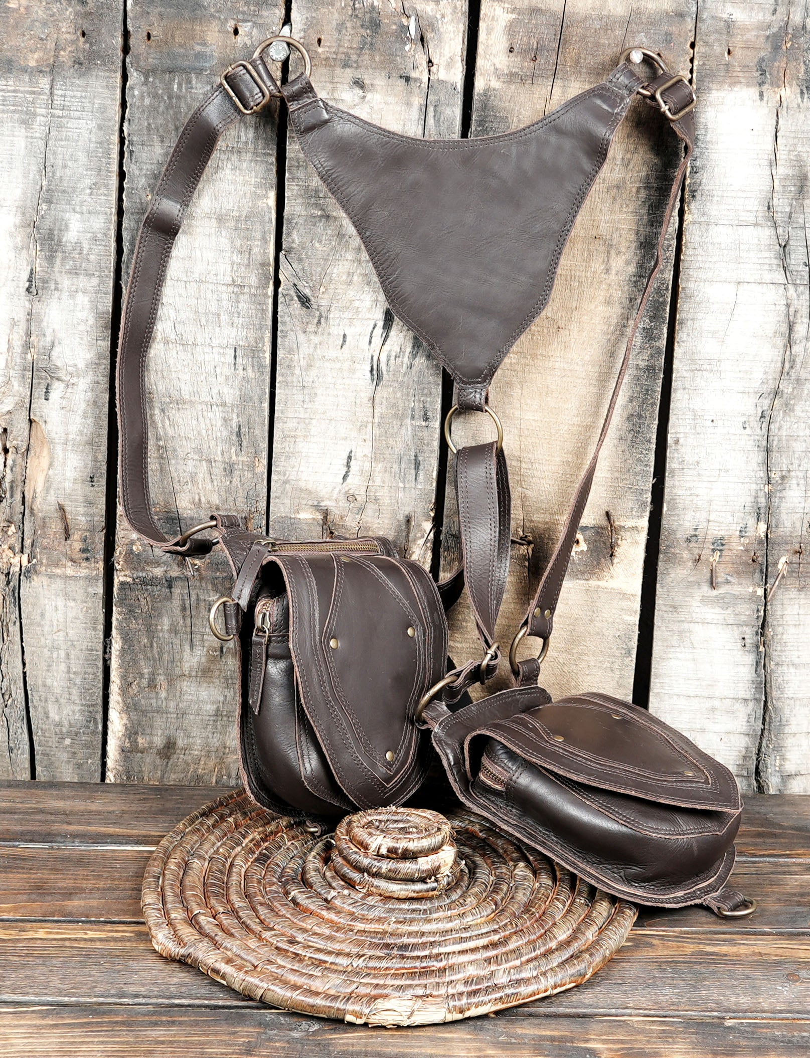 Artisan Leather Holster with Gemstone Accent