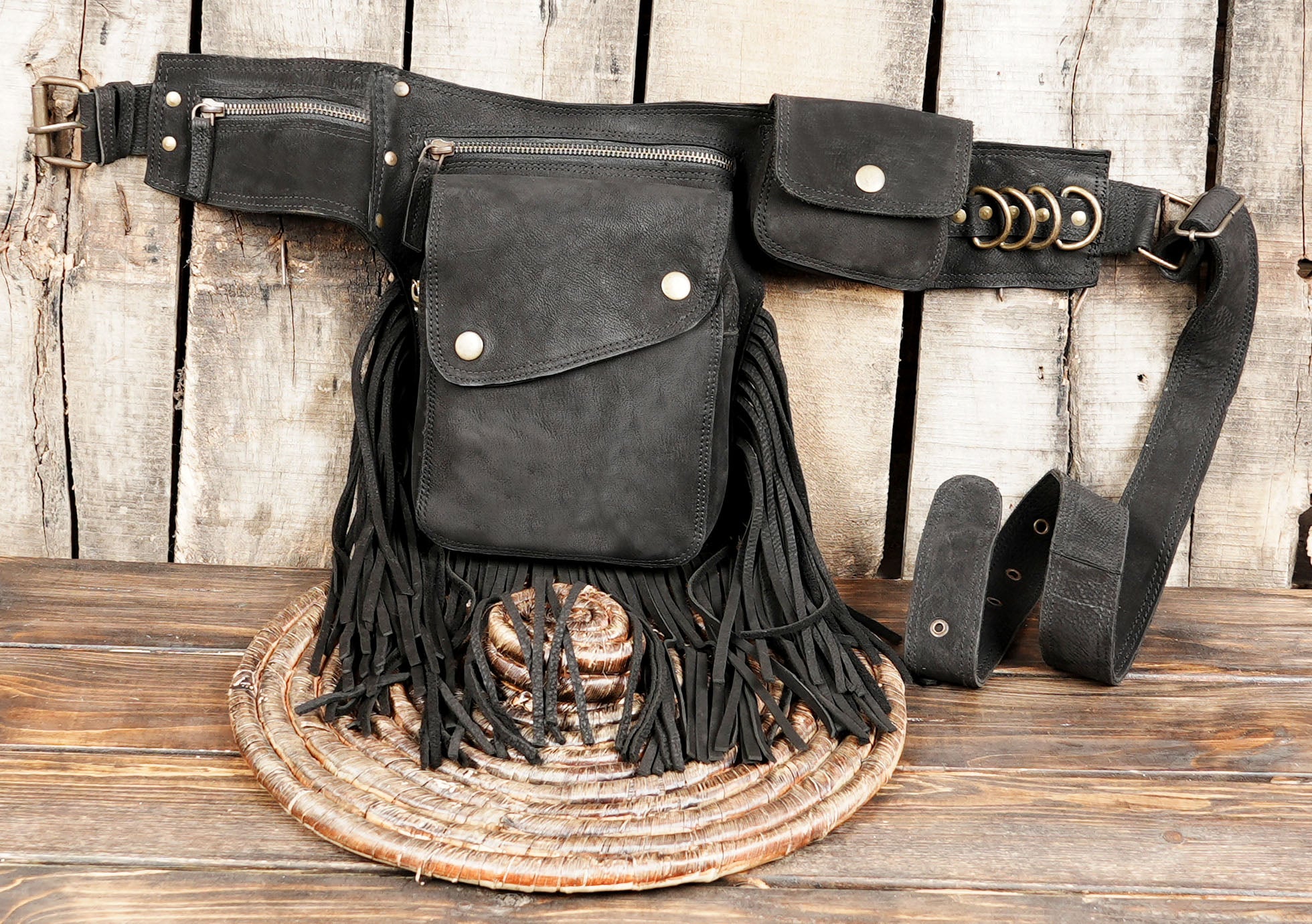 Utility leather waist thigh belt for festivals and travel