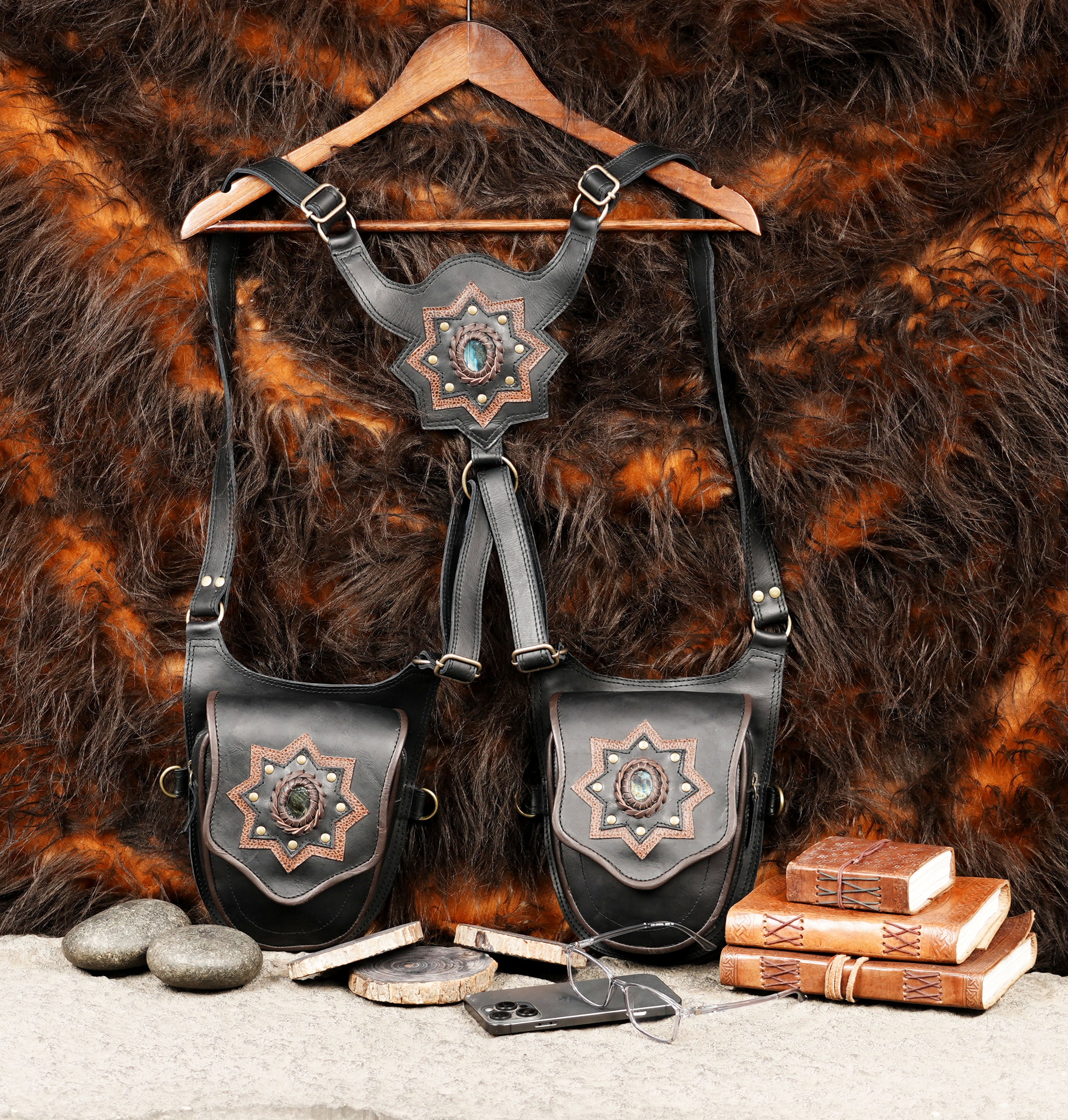 Black Leather Adventure Bag