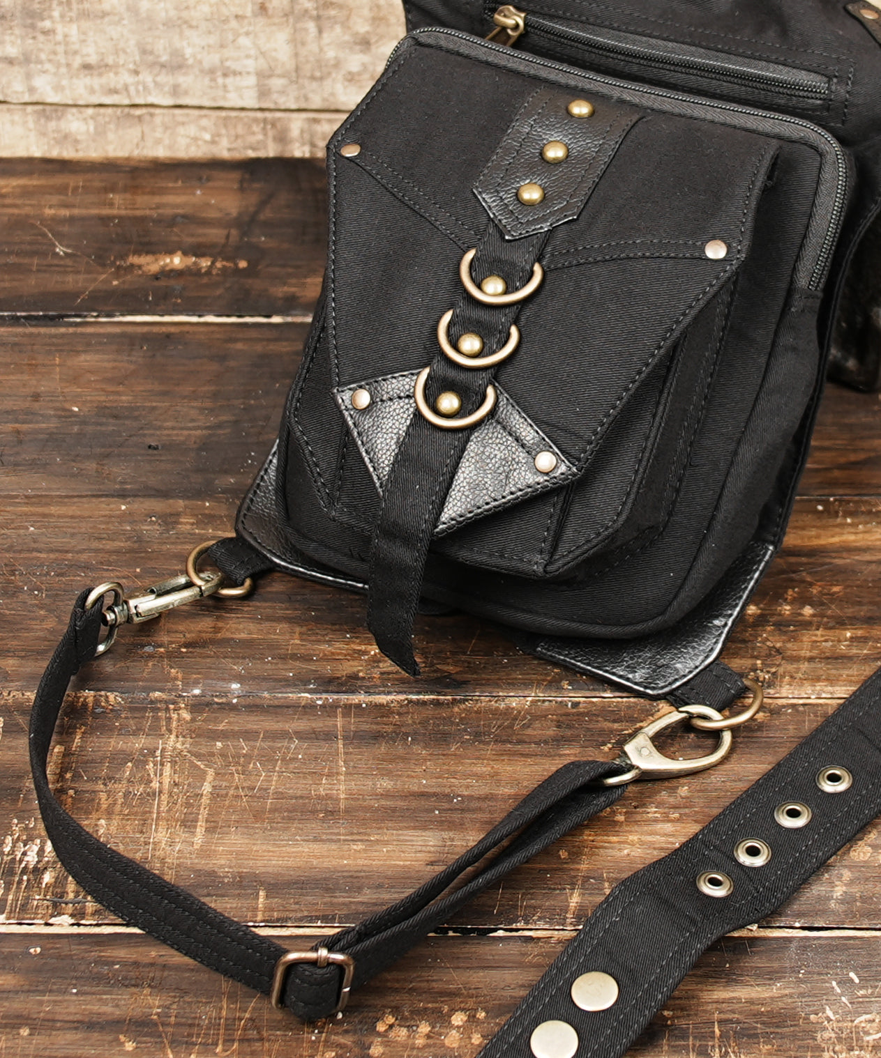 Cotton waist and thigh belt bag for everyday carry