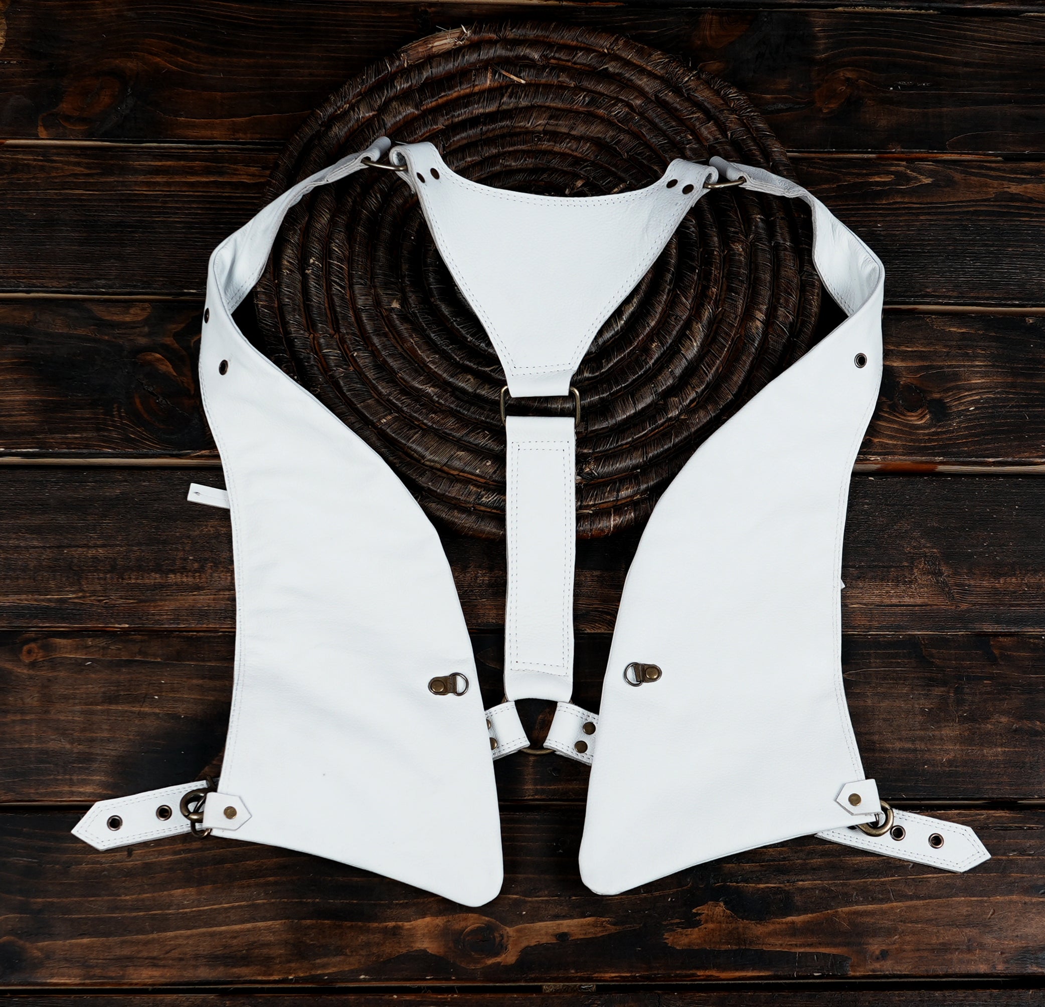 Full grain white leather holster with adjustable fit