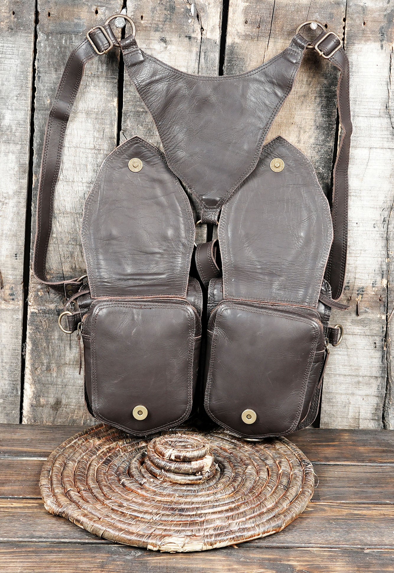 Adjustable Leather Harness Holster for Festivals