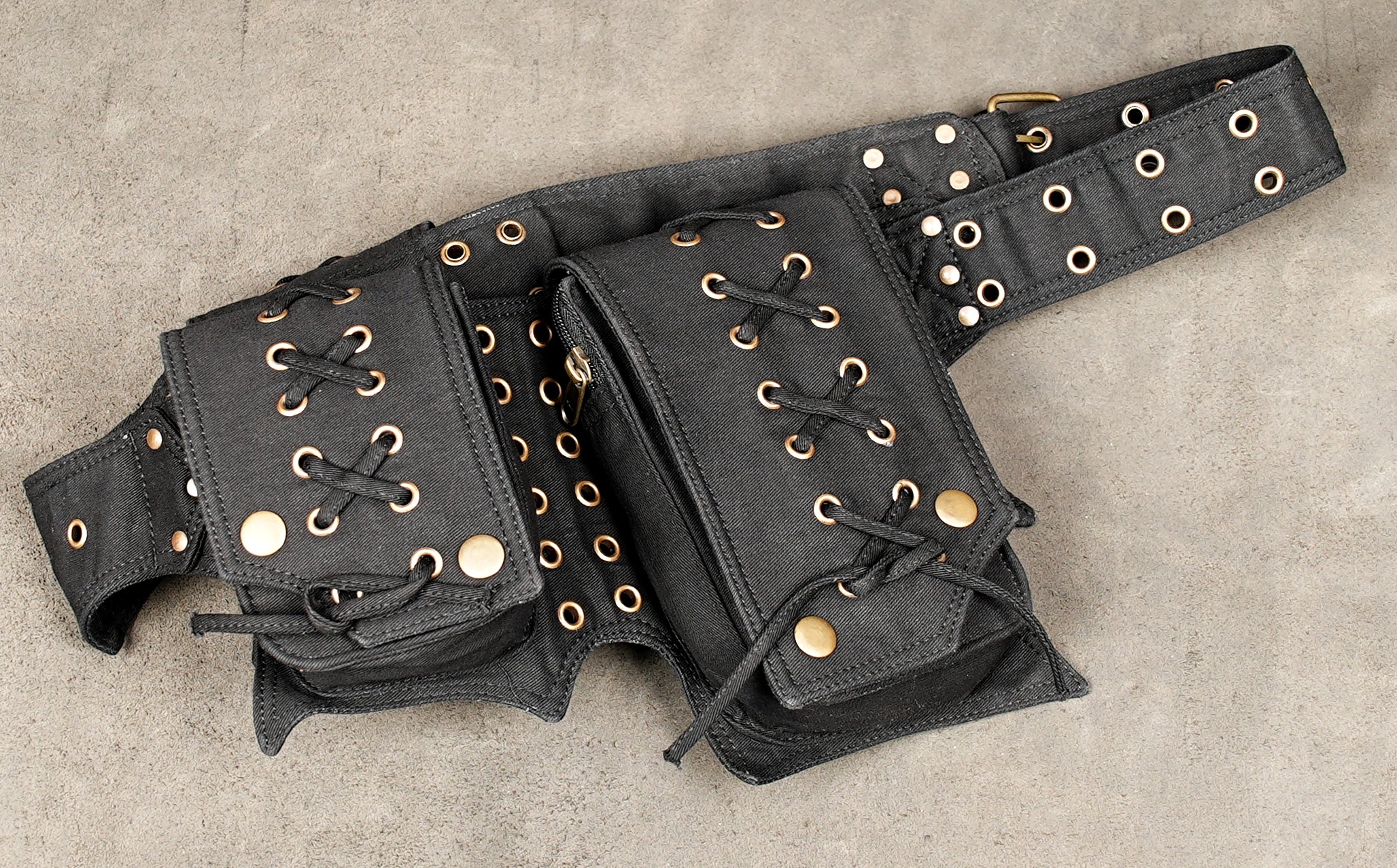 Handmade steampunk hip bag and festival waist pack