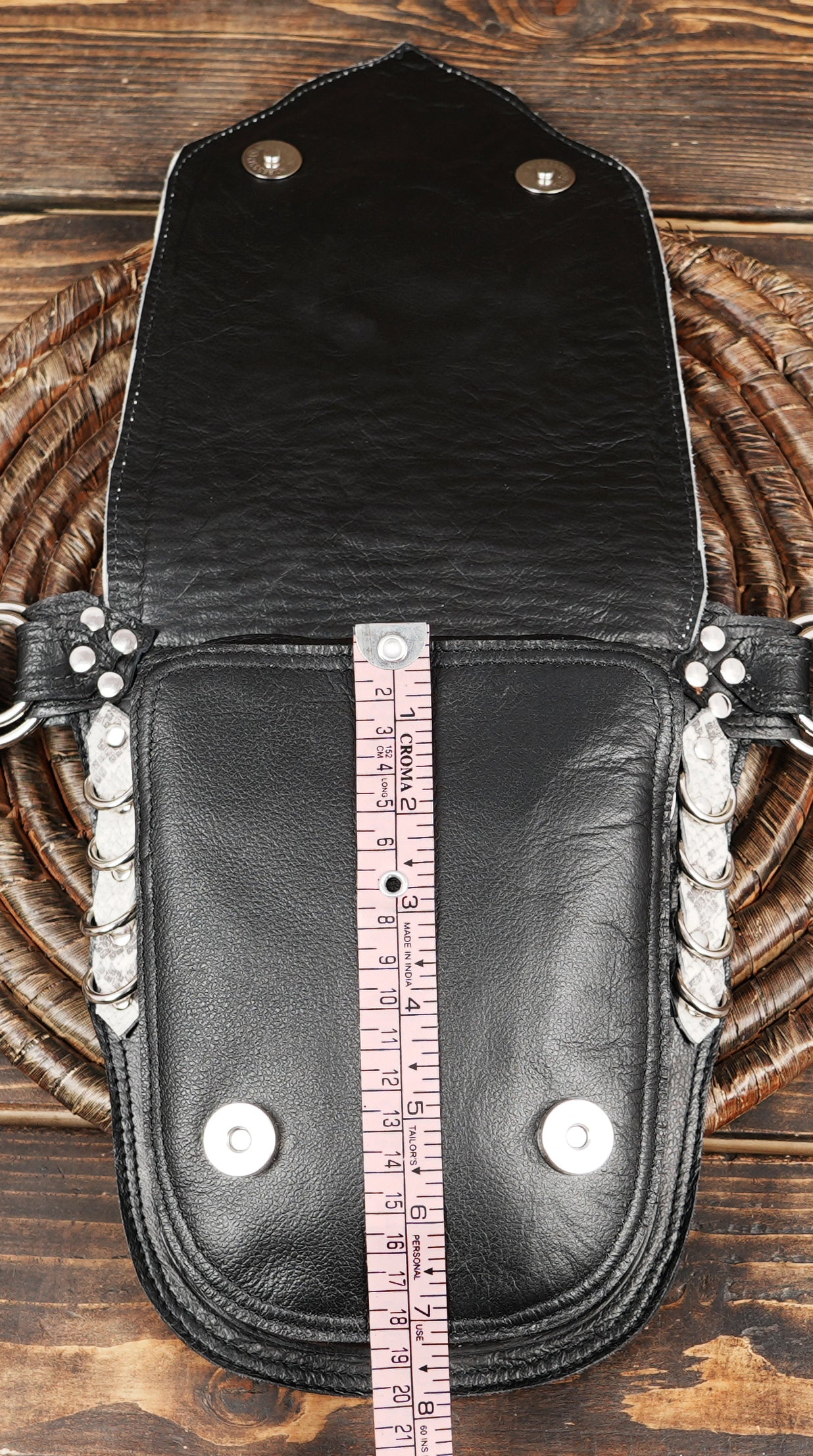 Bohemian Leather Festival Belt with Storage Pockets