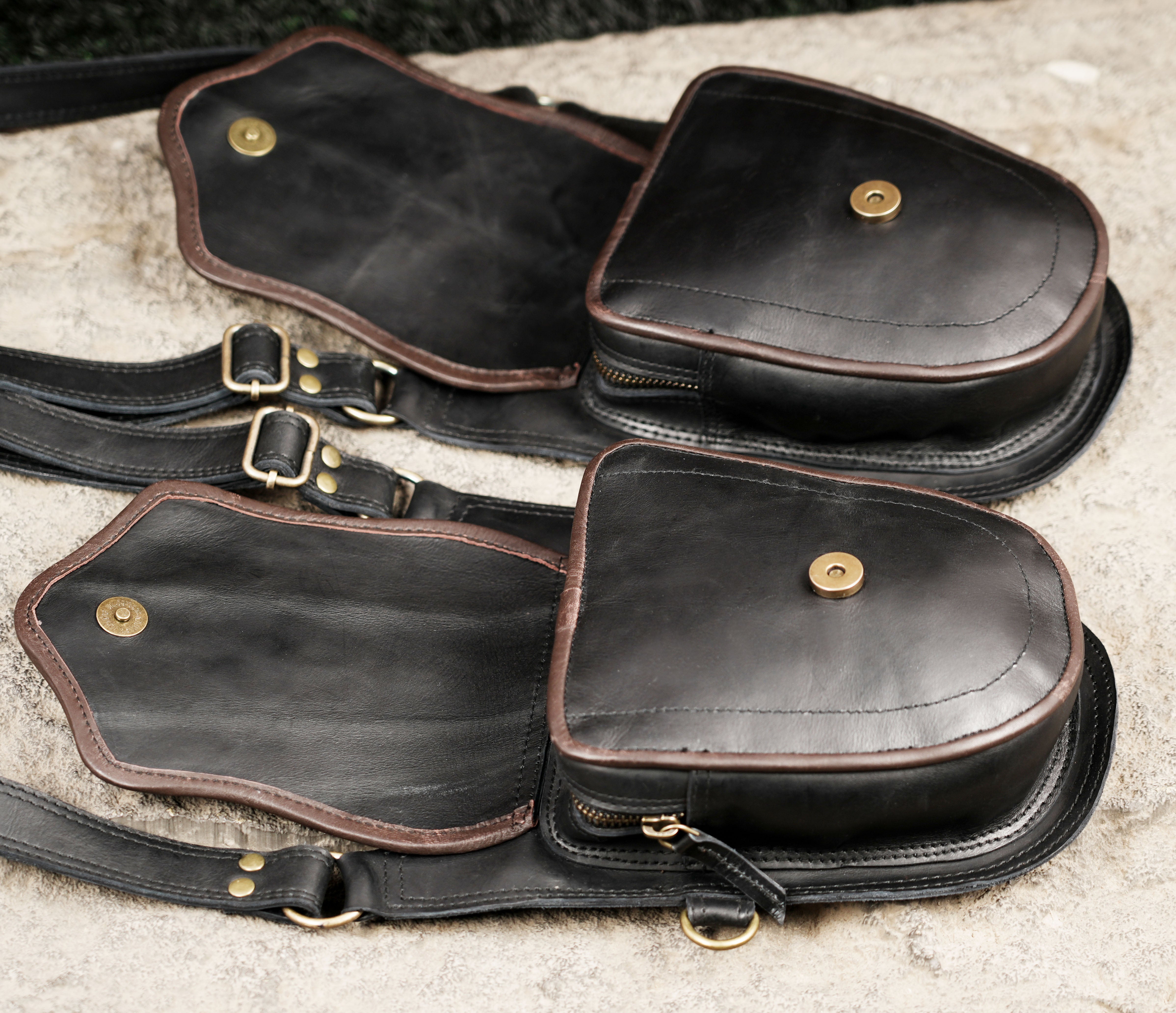 Leather Double Pouch Chest Rig