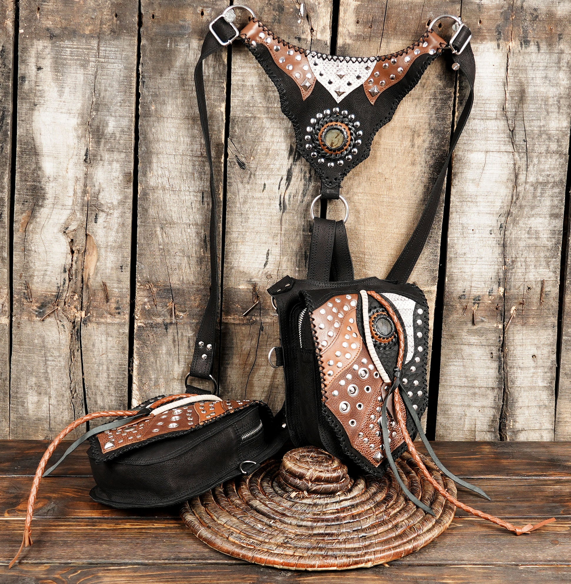 Crafted with high-quality genuine leather, combining durability with a unique artistic style.