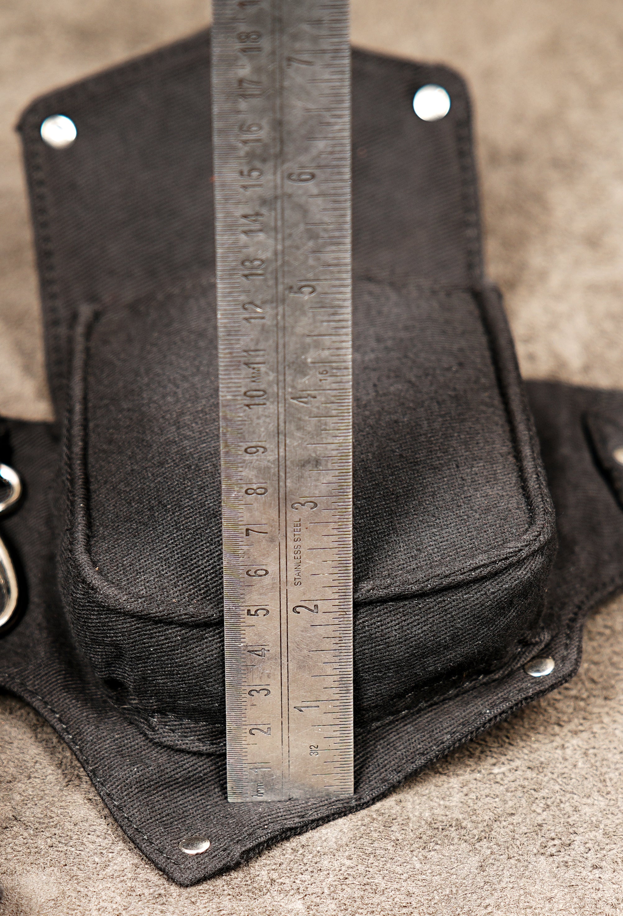 Combined Global: Premium cotton canvas multi-pocket utility hip belt pouch / fanny pack, perfect for organization and style.