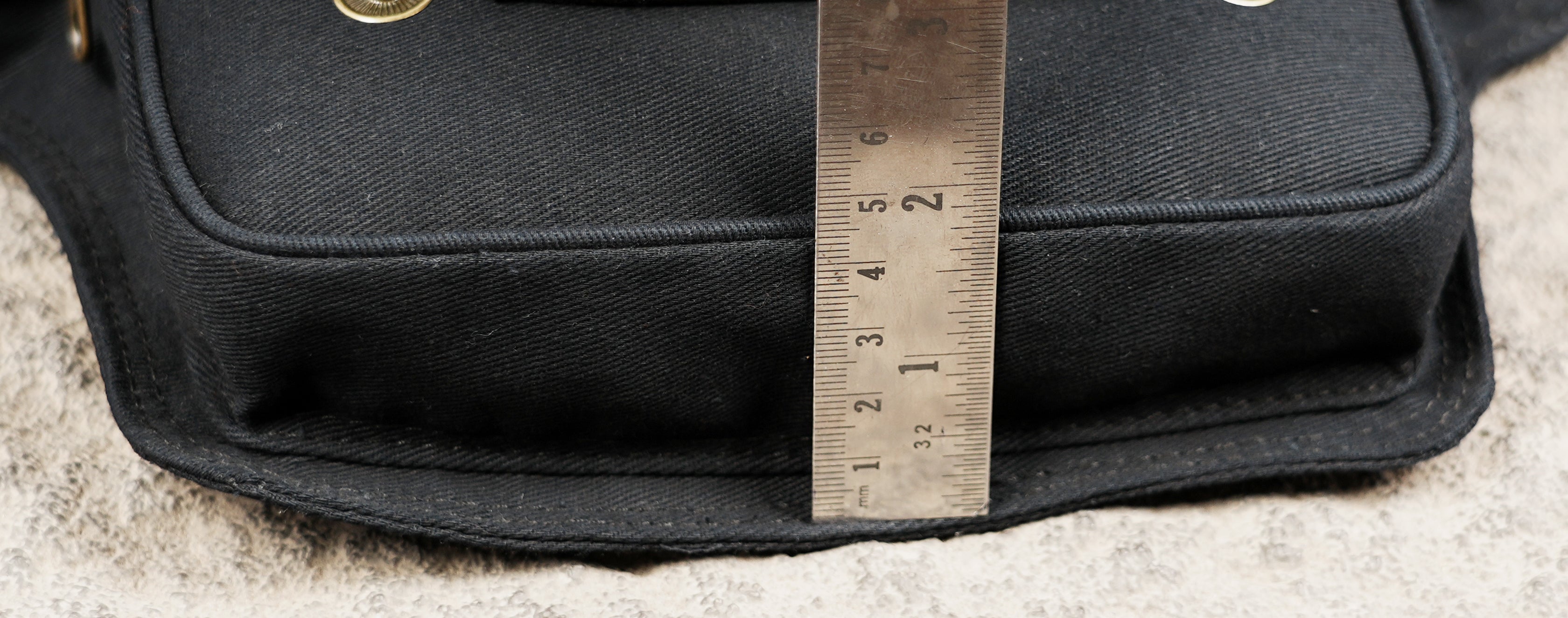 Cotton belt pouch with antique brass hardware and metal eyelets