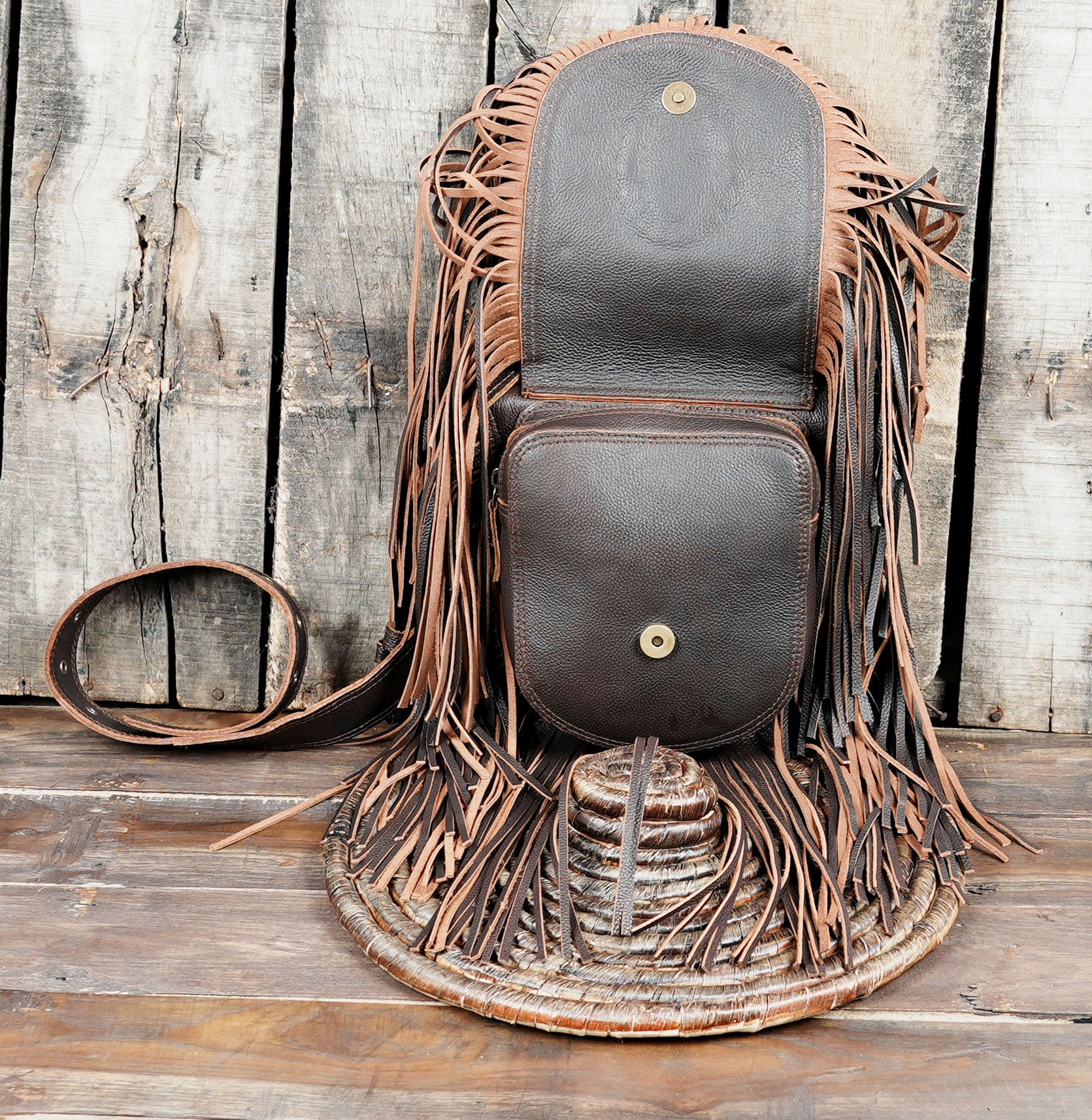Buy Boho Leather Waist Bag With Chain, Leather Hip Bag, Leather Belt Bag, Black Leather Hip Bag WITH BLACK FRINGES 
