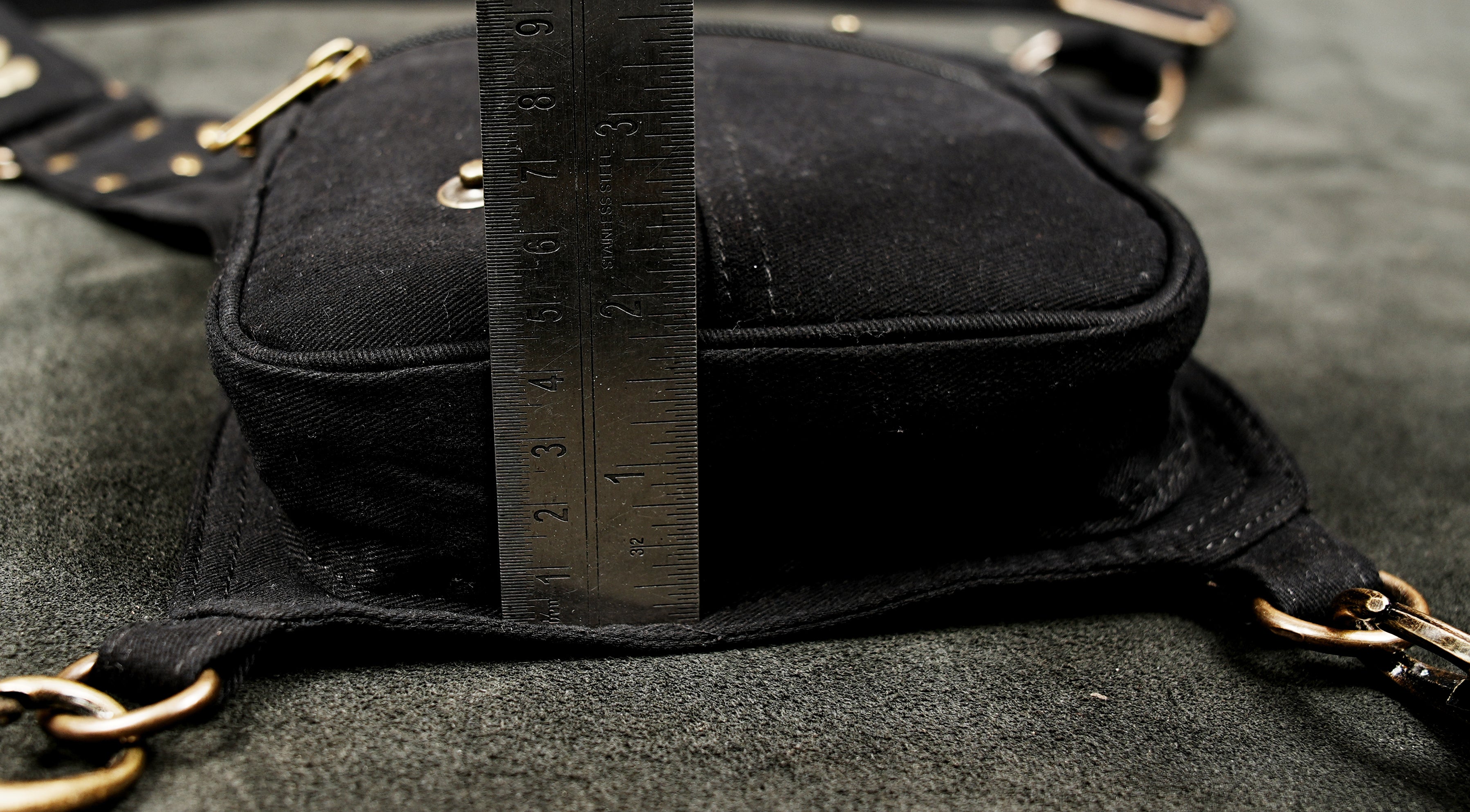 Burning Man style black thigh pocket belt with snap closure flap