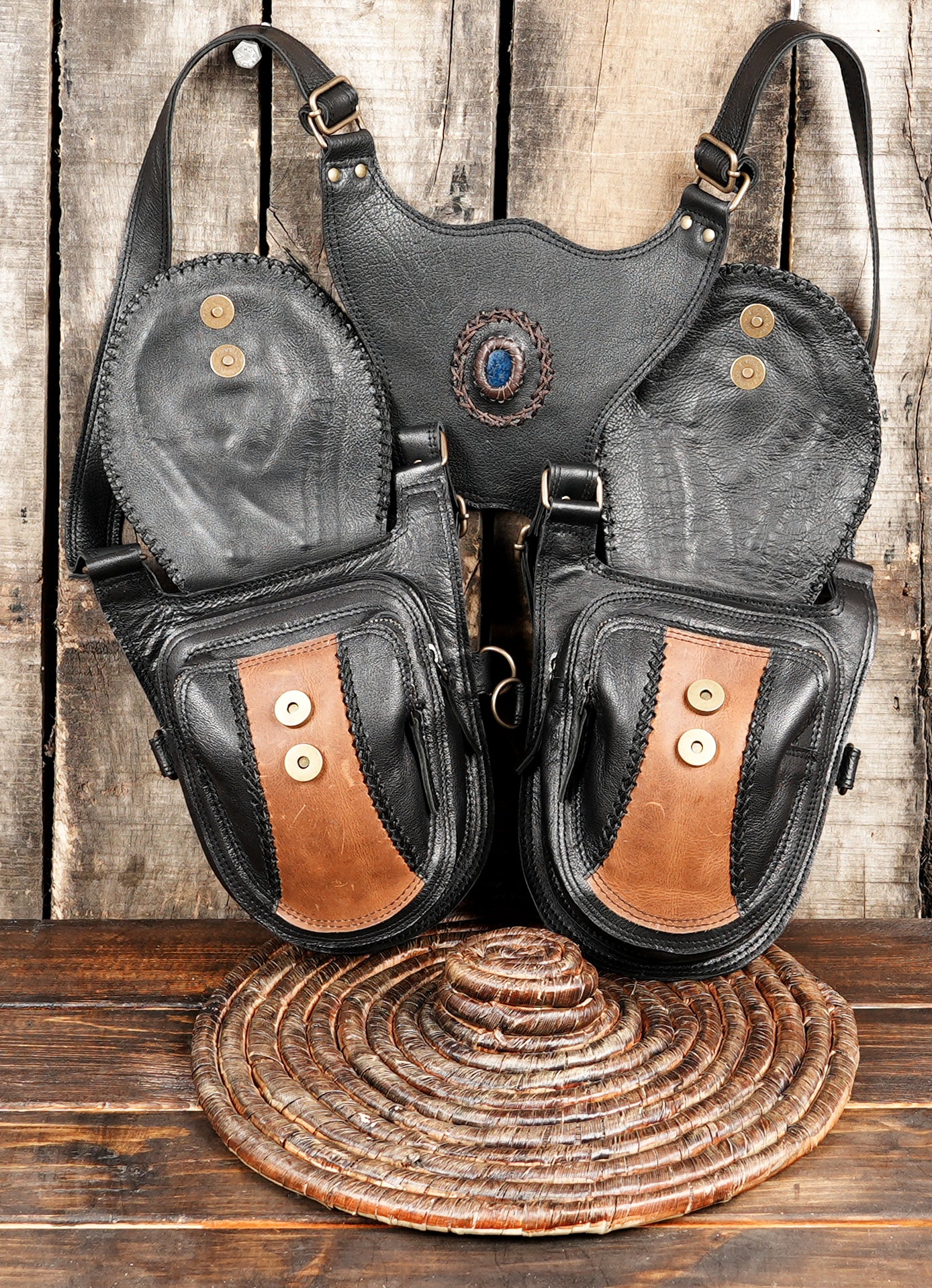 Functional leather shoulder holster for urban wear