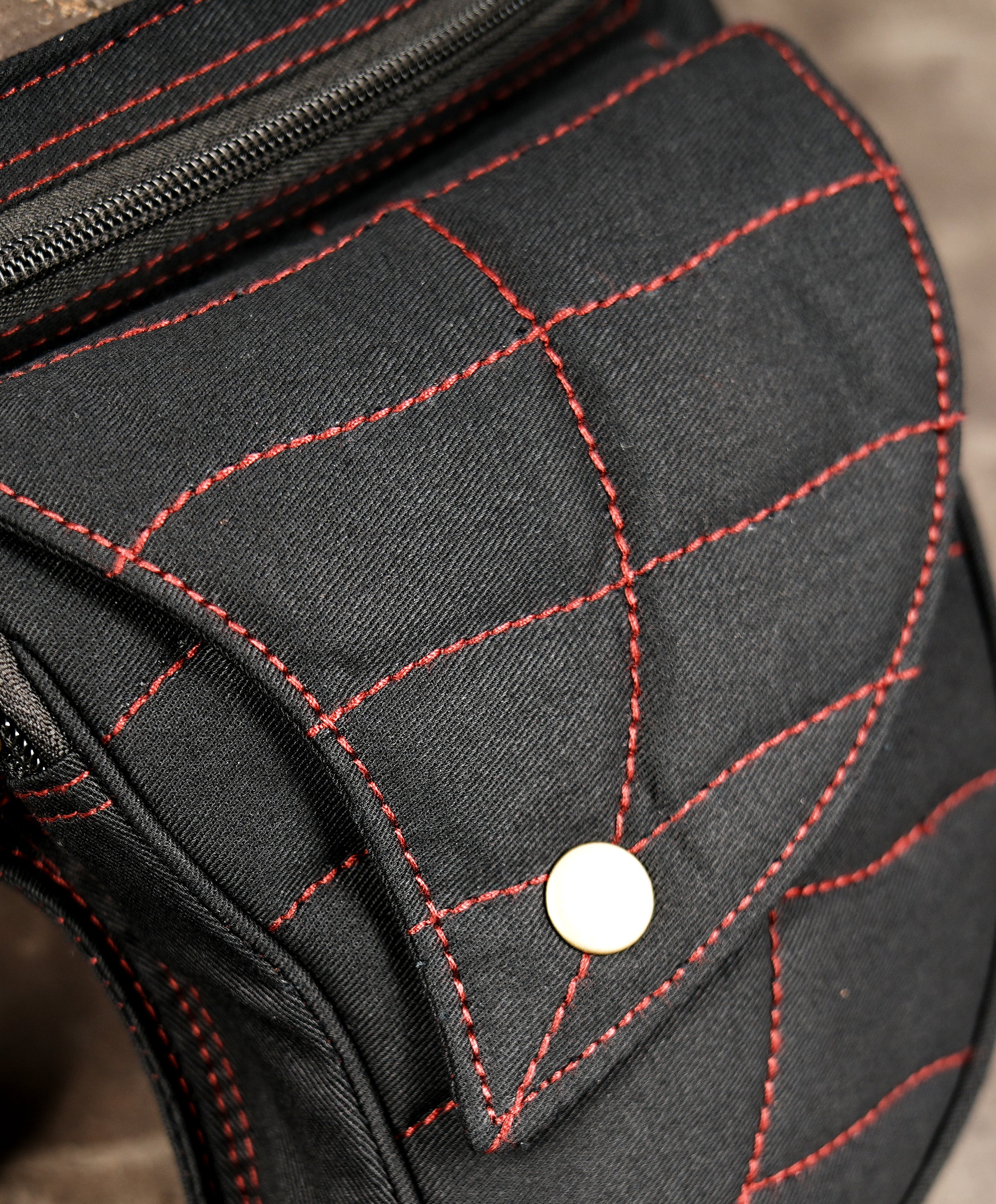 Eco friendly cotton utility belt pouch with artisan finish.