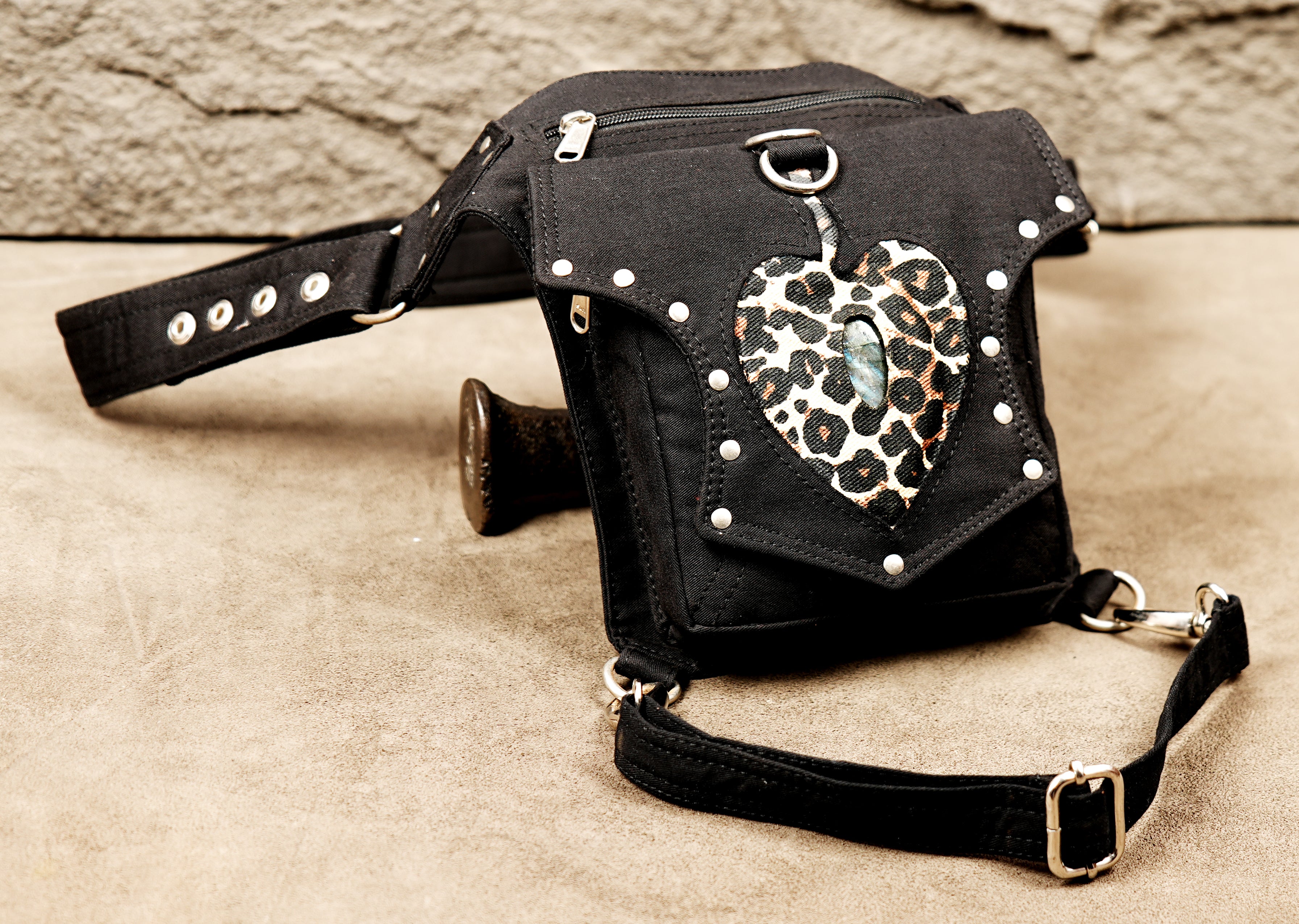 Shot of the strong metal clasps that attach and detach the lower leg strap.