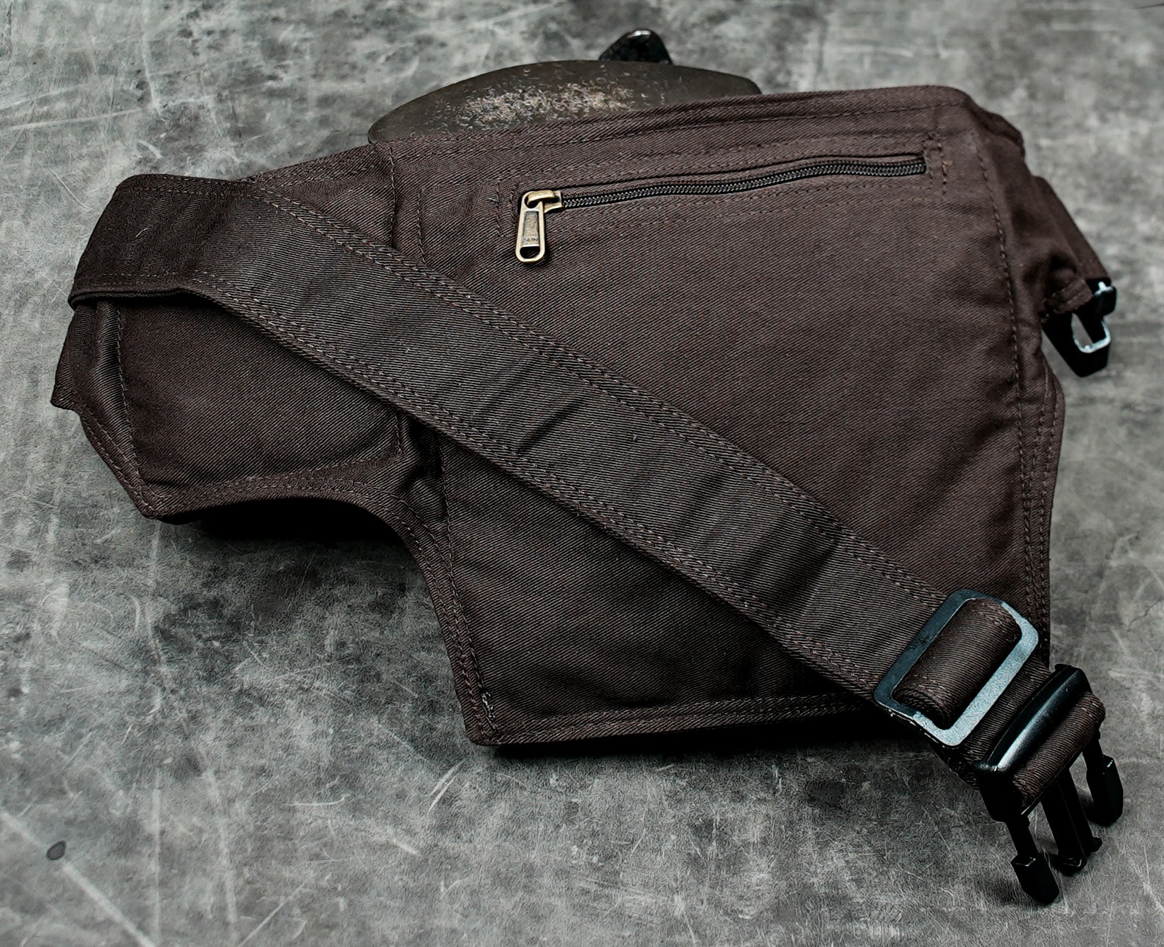 Bohemian style cotton fanny pack with flap pockets