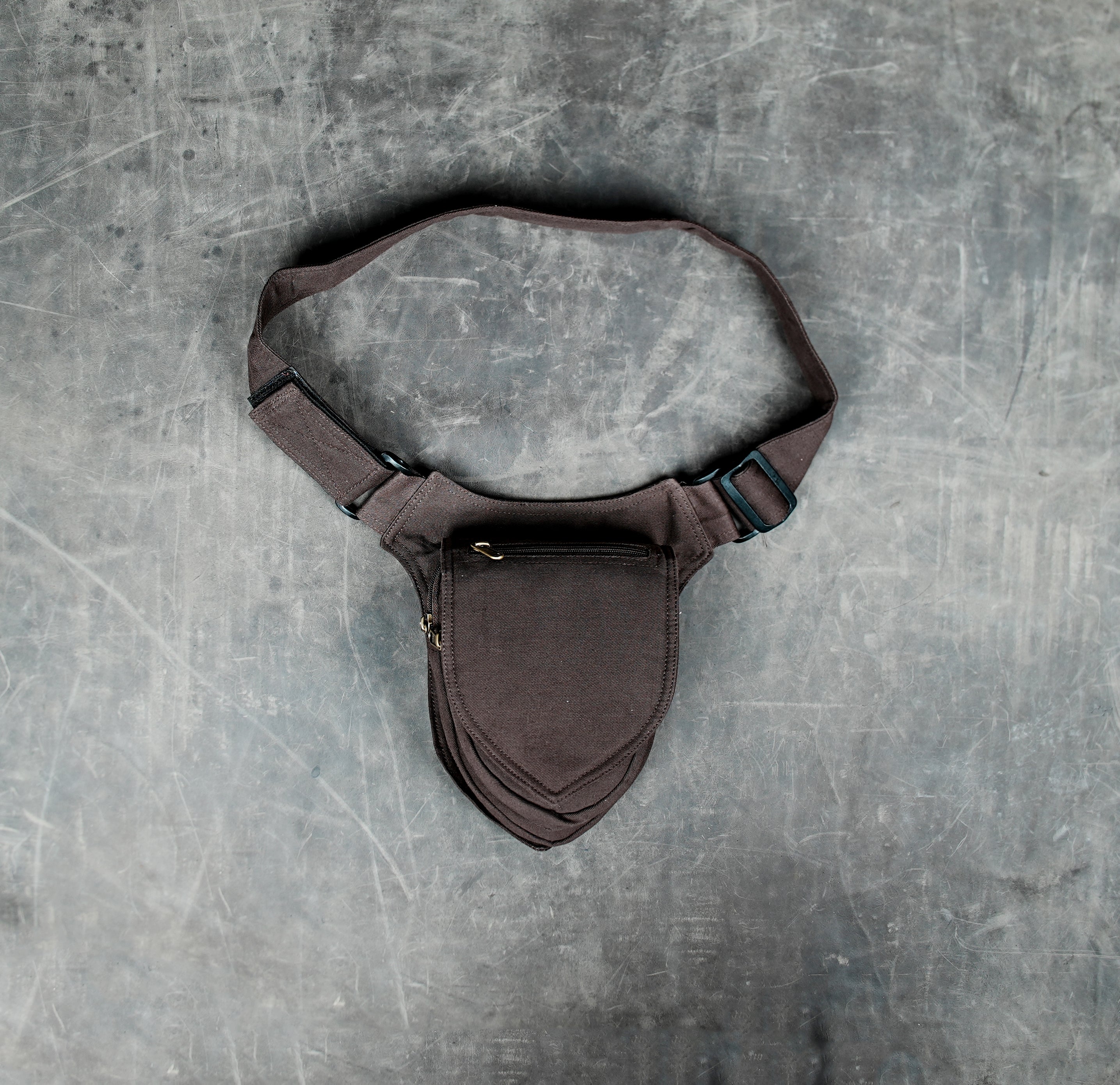 Bohemian style cotton waist bag with plastic slide buckle