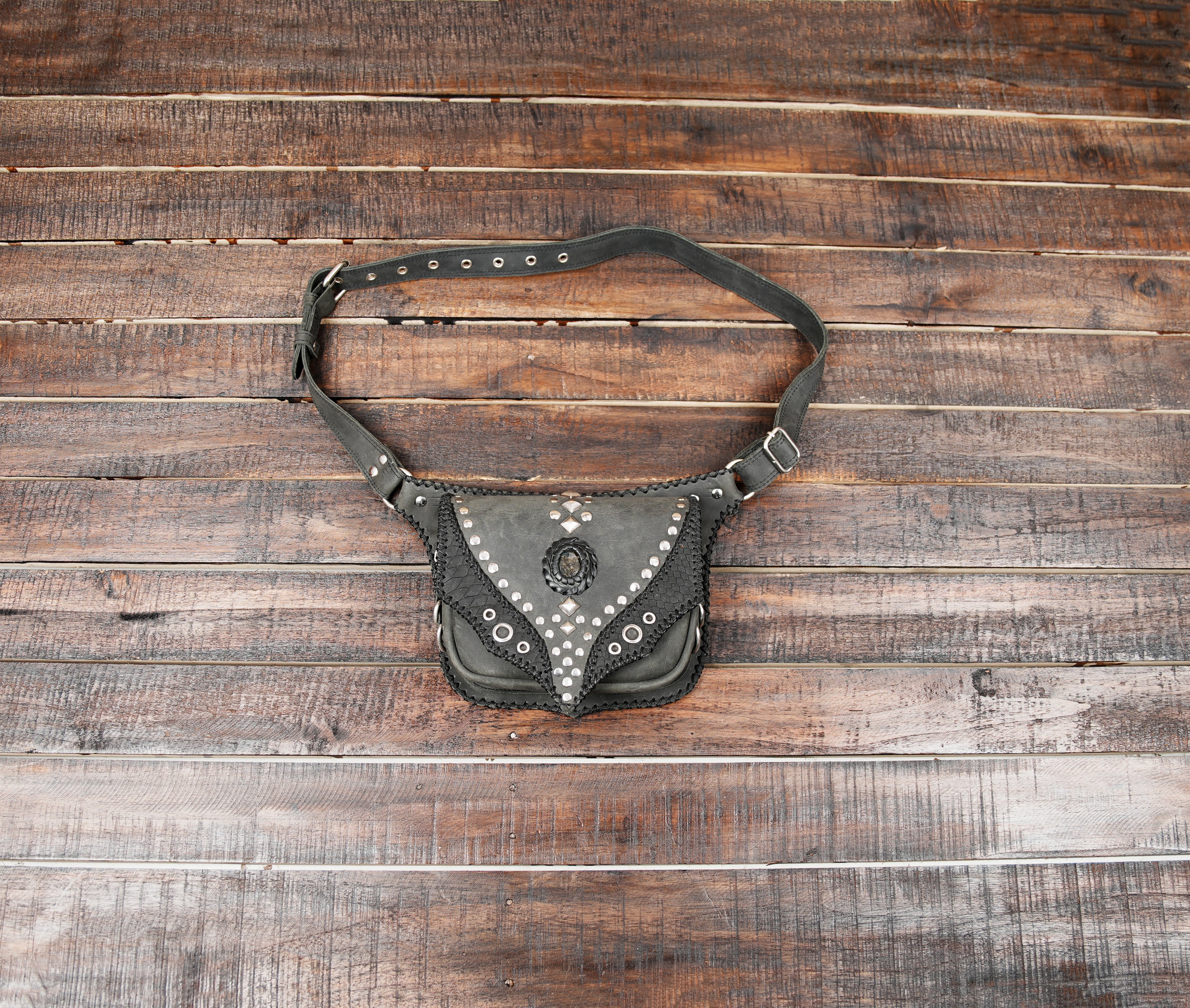 Handmade from genuine black leather