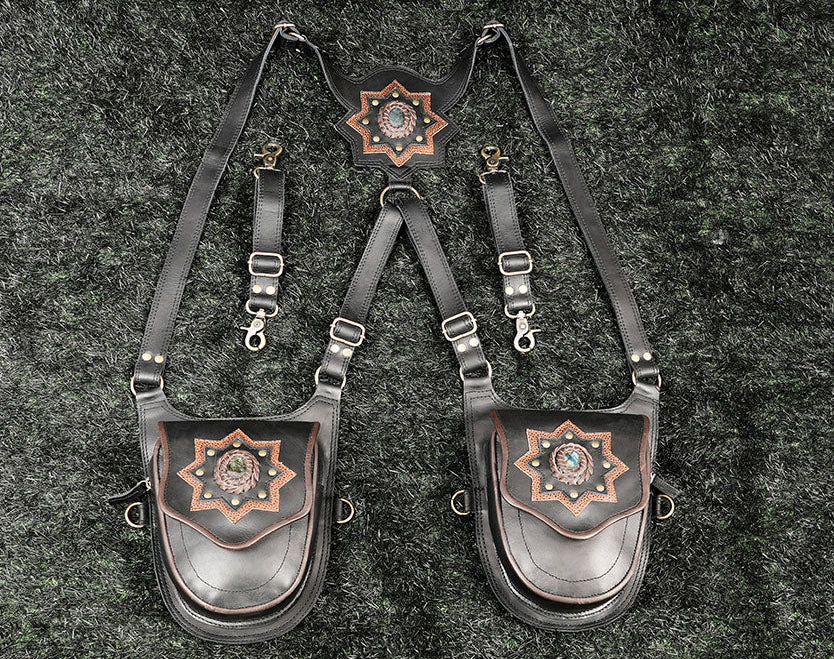 Black Leather Shoulder Holster Bag
