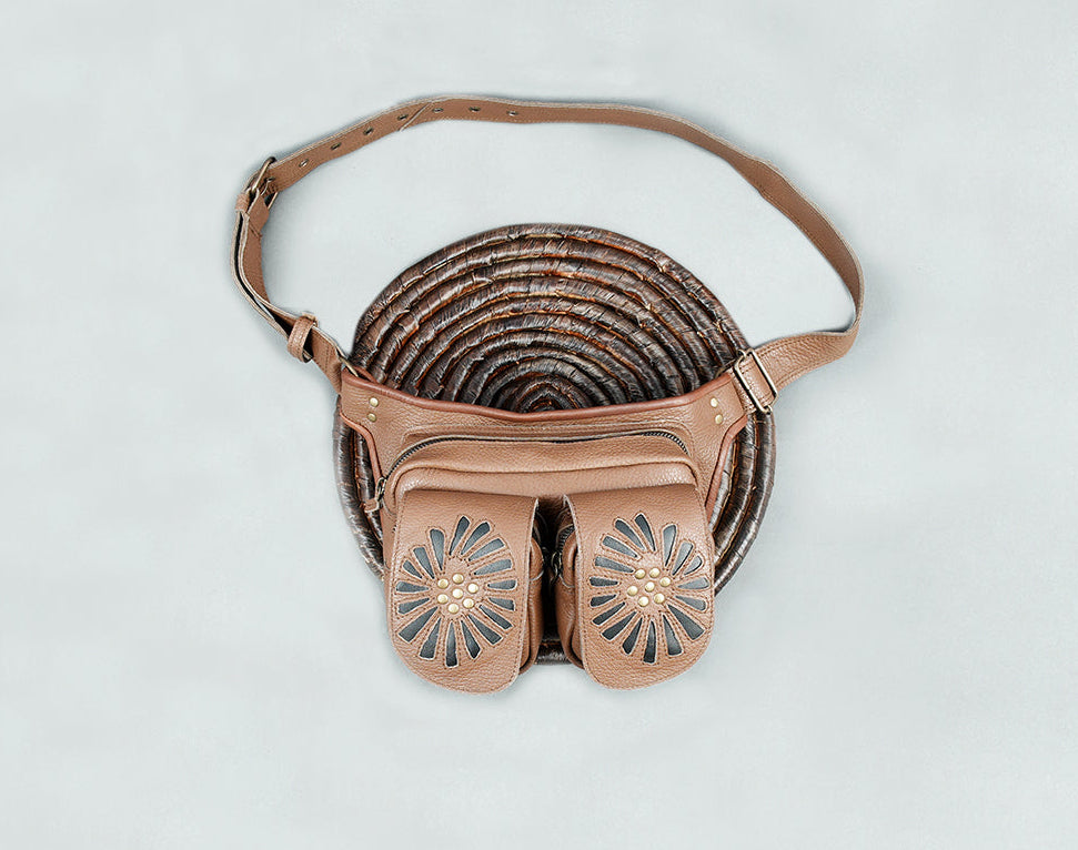 Handmade Leather Belt Pouch: Utility Festival Bag with Adjustable Strap with creativity  