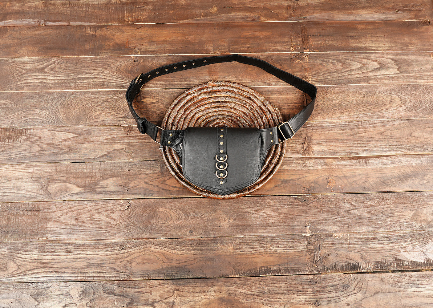 Handmade leather waist belt
