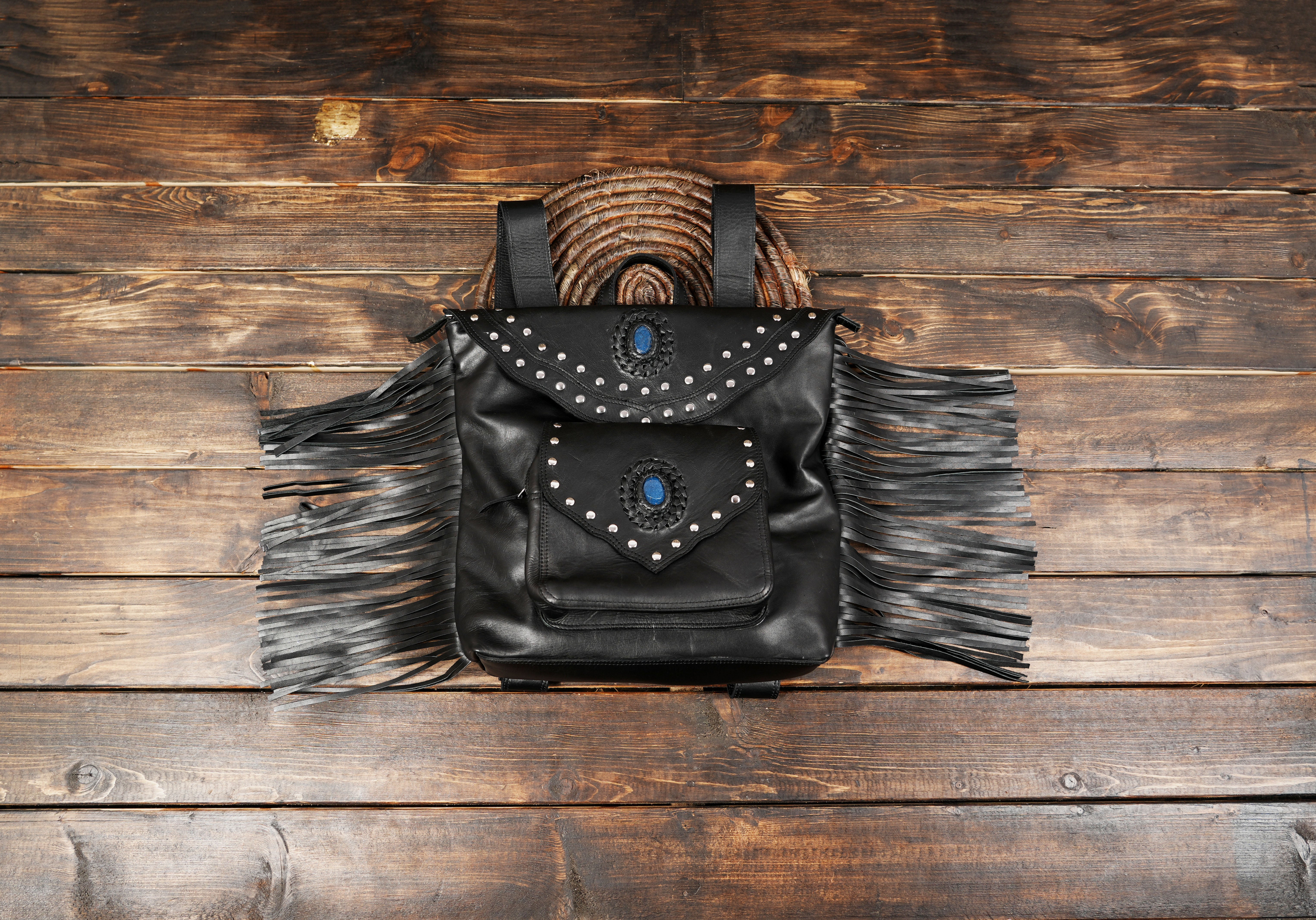 Crafted Cowhide Fringe Backpack | Western Style Statement Piece