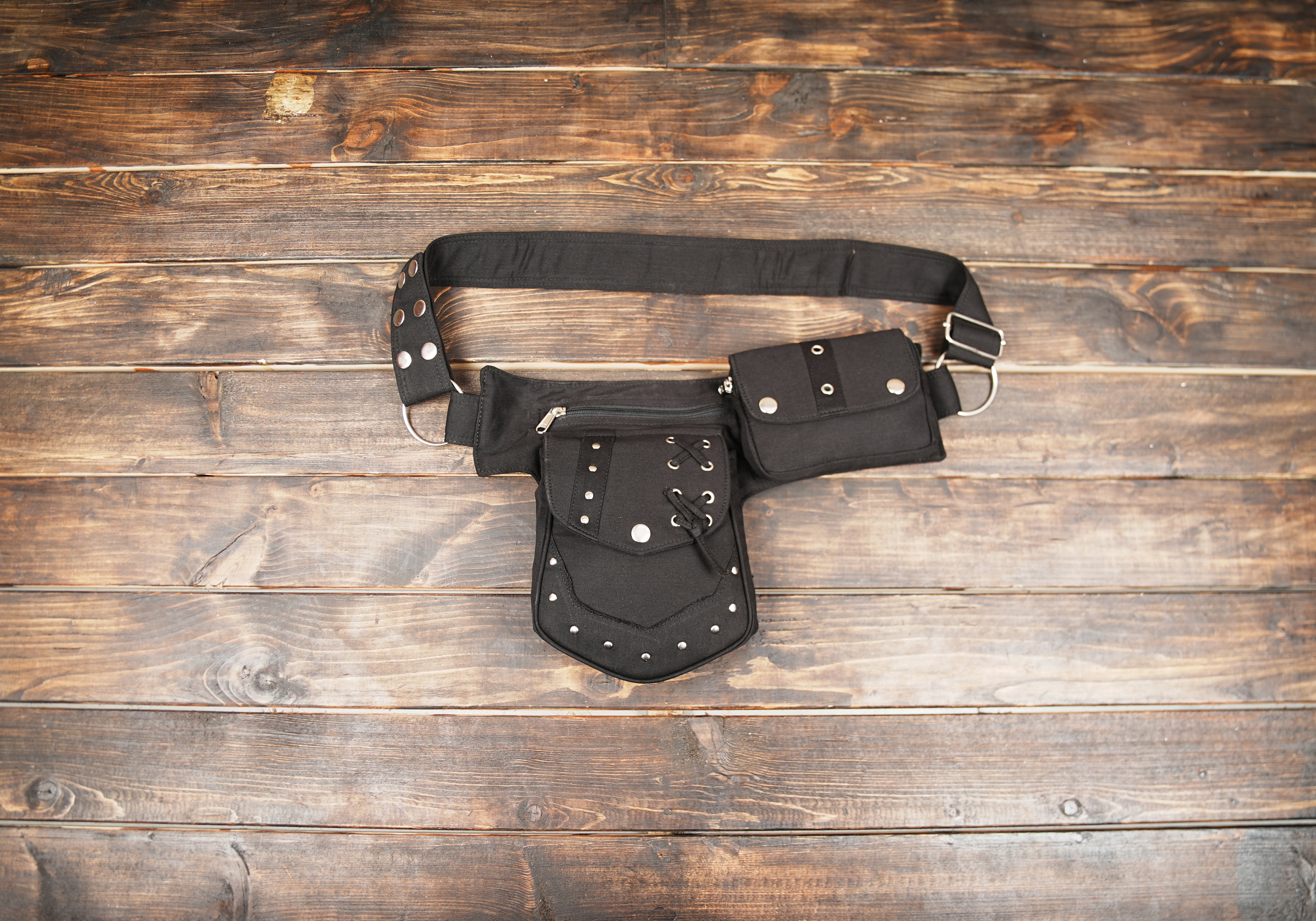Black hip bag for concerts, festivals, and everyday carry