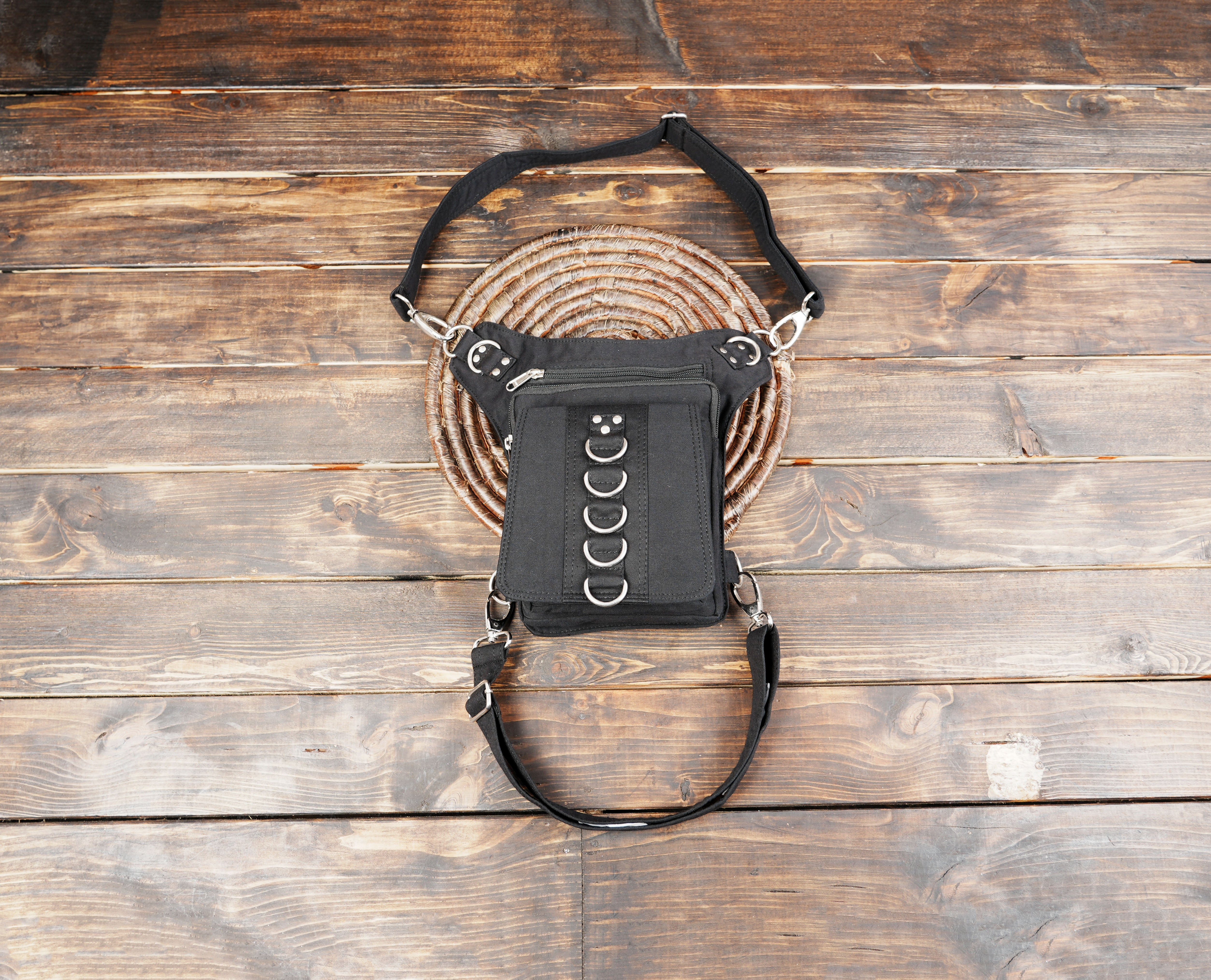 Leather Alternative Thigh Holster Bag | Unisex Goth Waist Pack Drop Leg