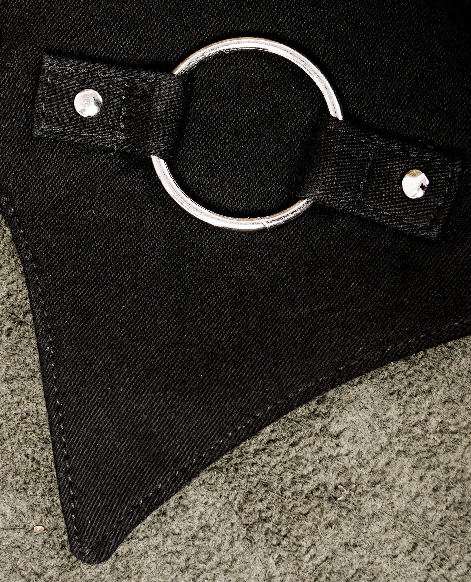 Eco-friendly black cotton waist belt bag with snap button pockets