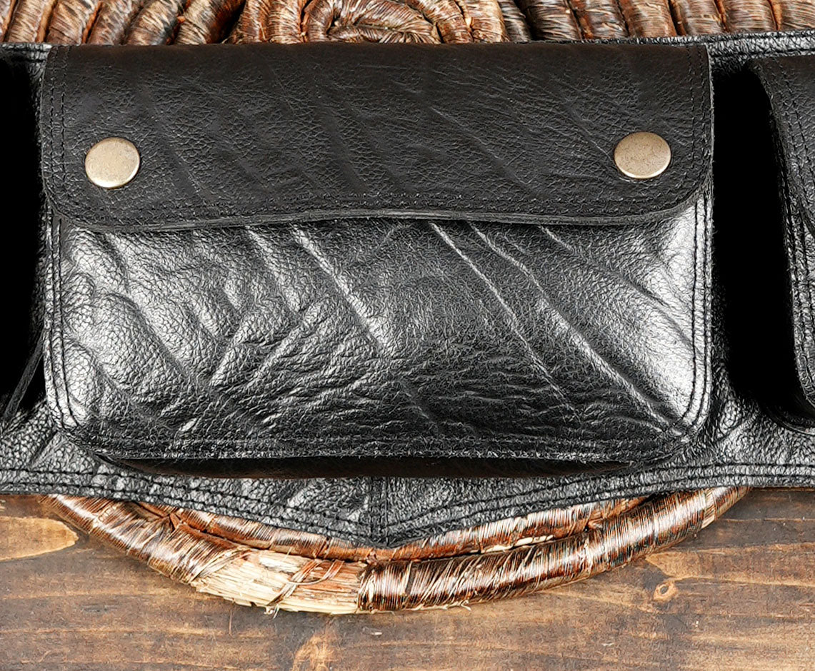 Unisex Leather Waist Belt with Five Pockets – Festival & Travel Bag