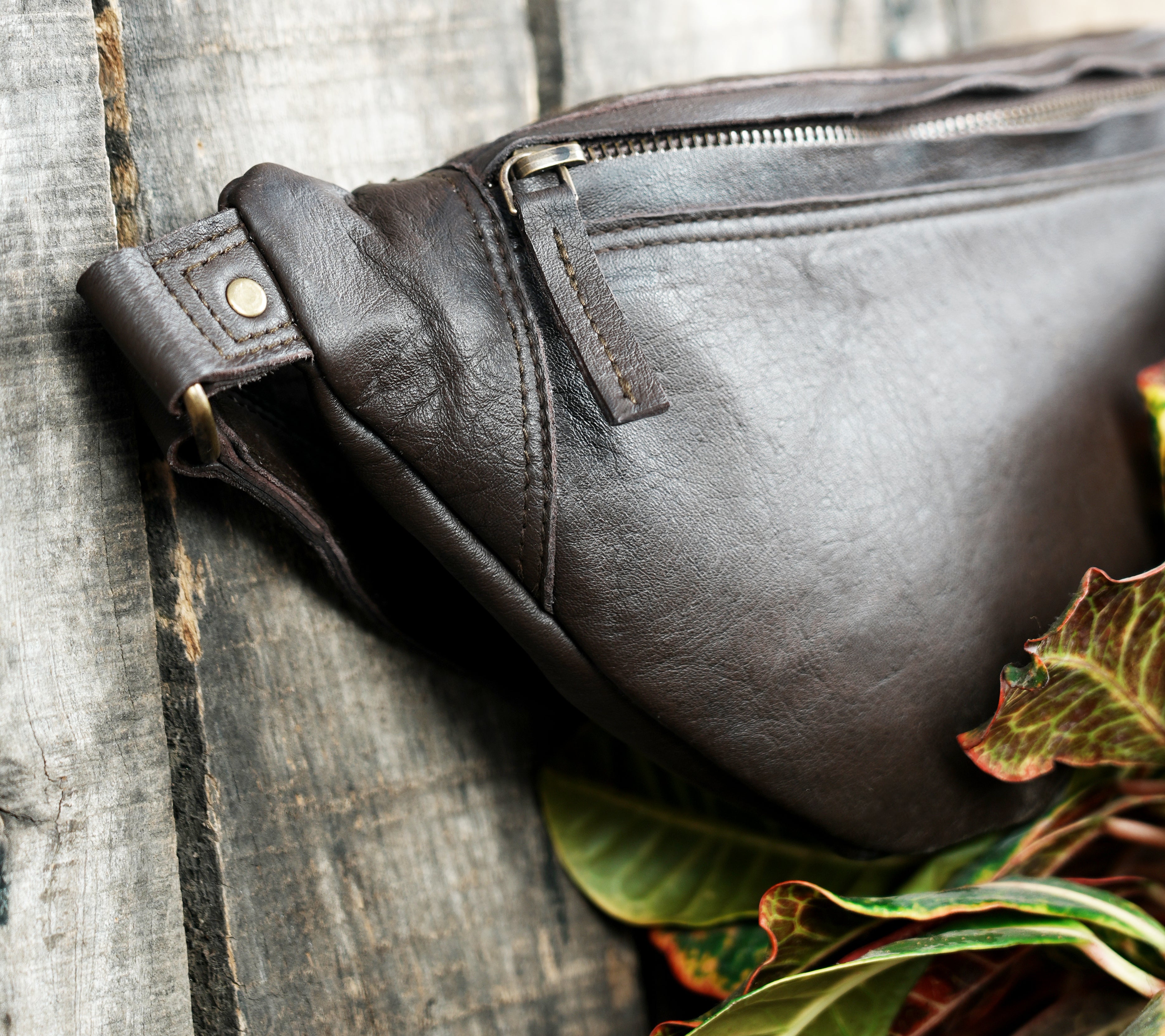 Stylish leather waist belt for everyday carry and travel use