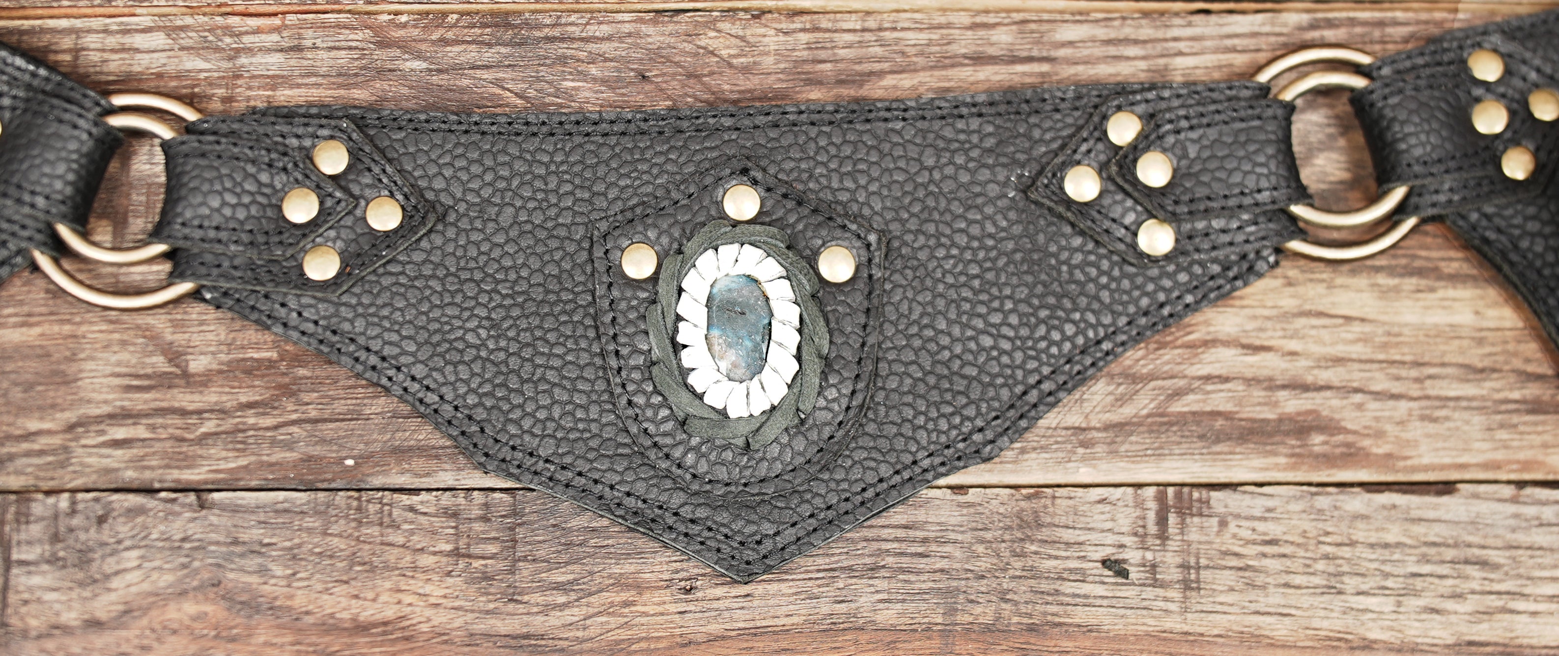 Buy Handmade Brown Leather Waist Bag With Gemstone || Belt 