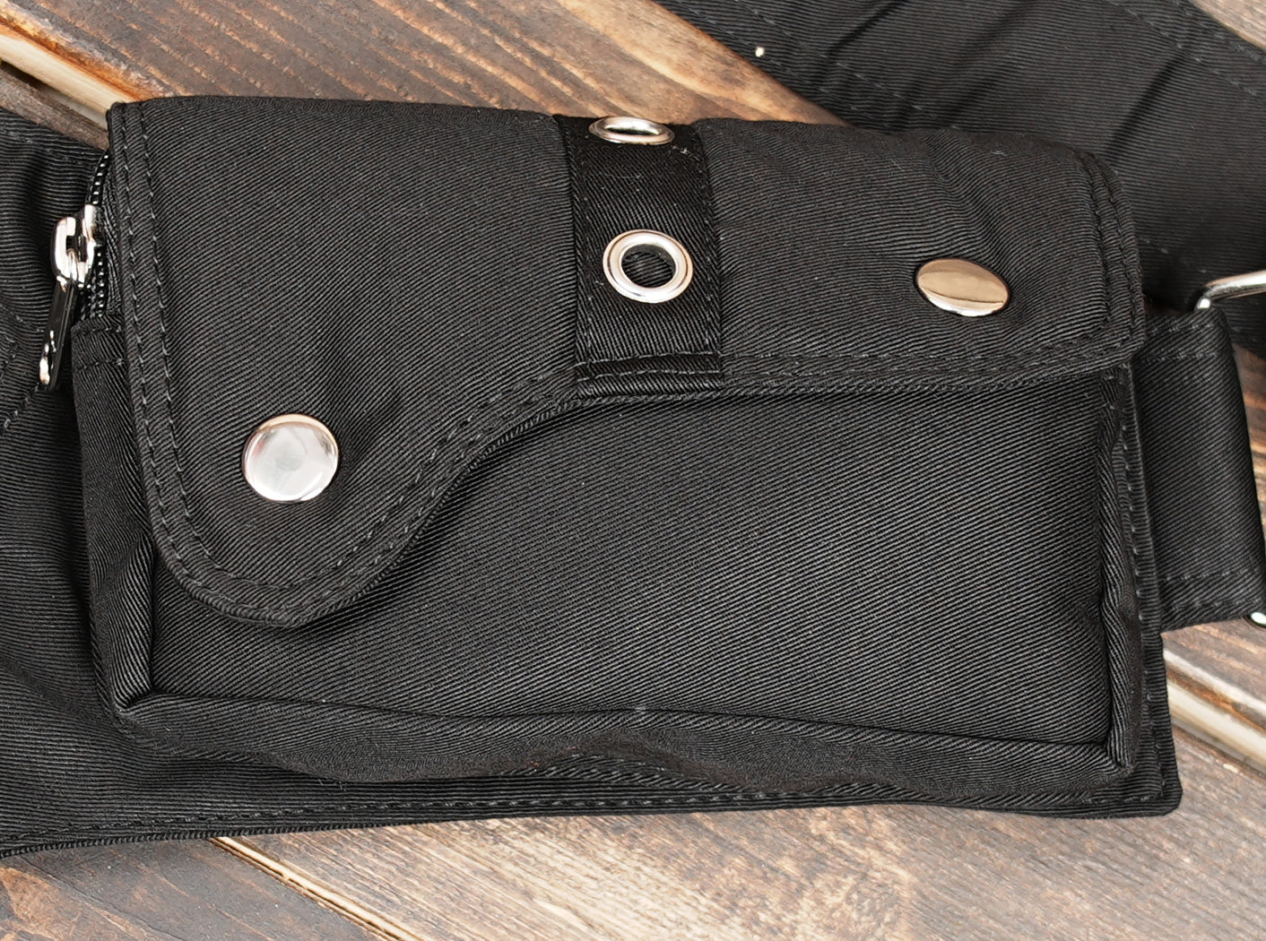 Unisex waist bag with silver stud detailing