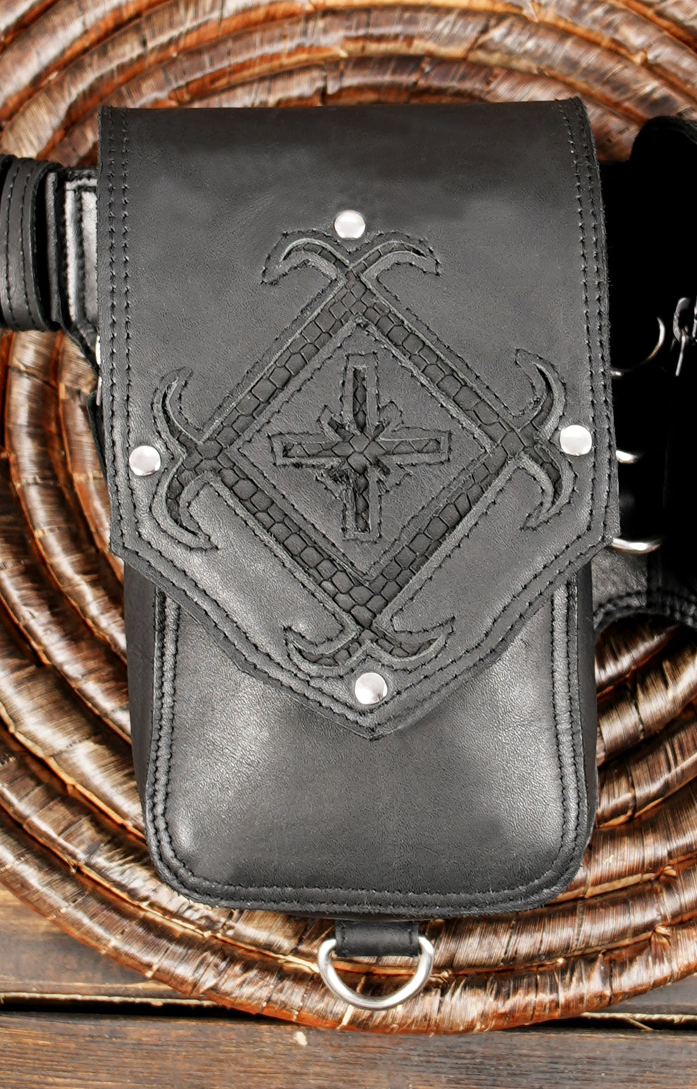 Leather Travel Bag - Belt Bag - Hip Bag - Festival Bag - Biker Bag - Harness Bag  with creativity on bag 