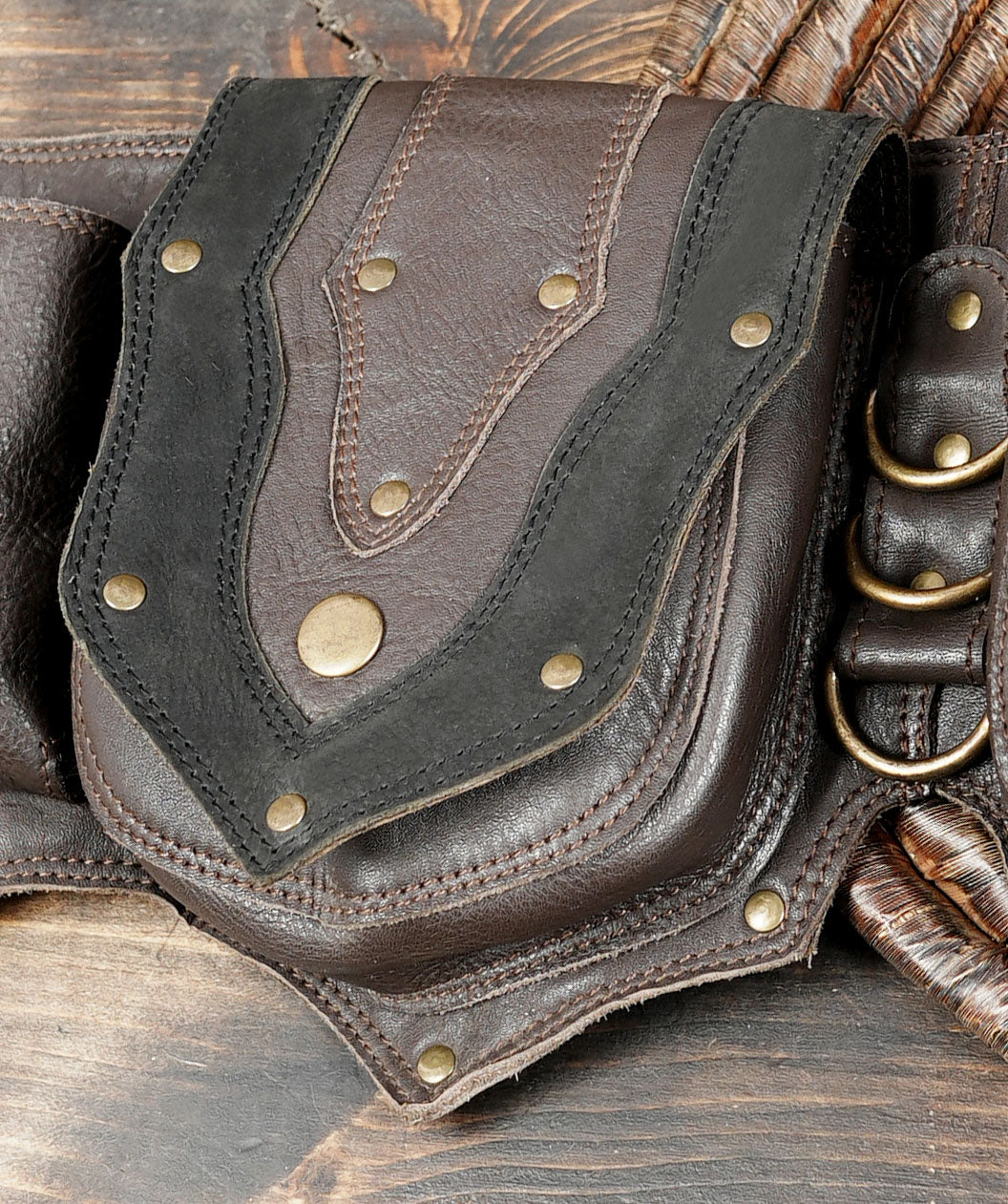 Handmade Leather Utility Belt – Burning Man Festival Waist Holster Bag