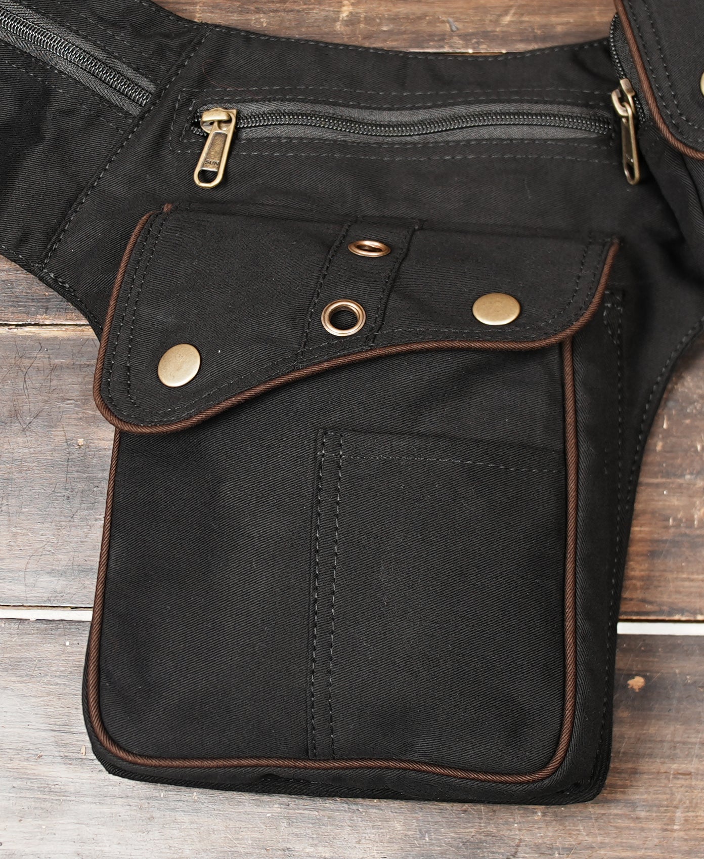 Handmade cotton hip pouch belt for travel and outdoor use