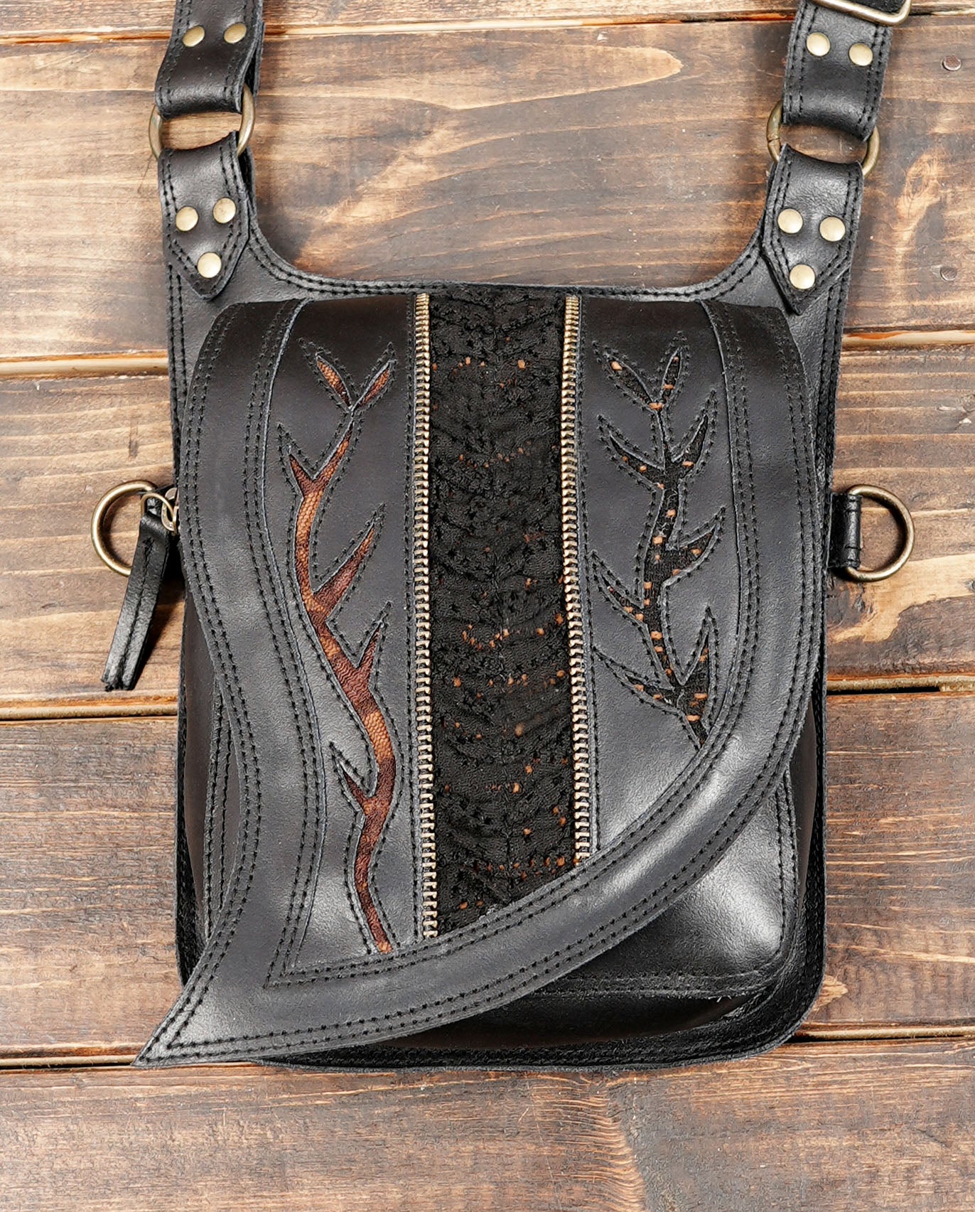 Genuine Leather Dual Pouch Holster – Burning Man & Renaissance Fair Fashion