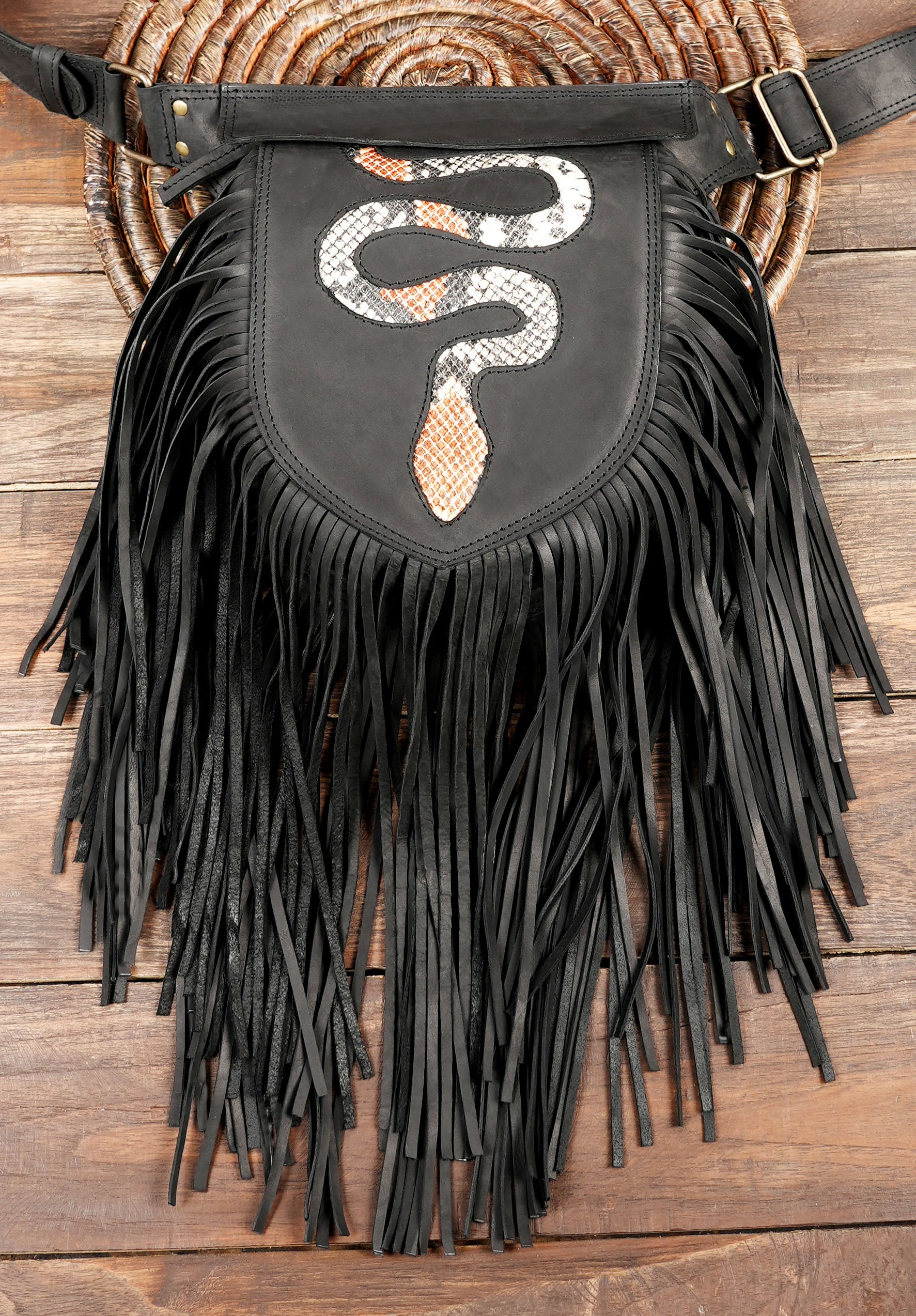 Fringe Tassel Leather Fanny Pack With Fringe Fringe Belt creativity snack design 