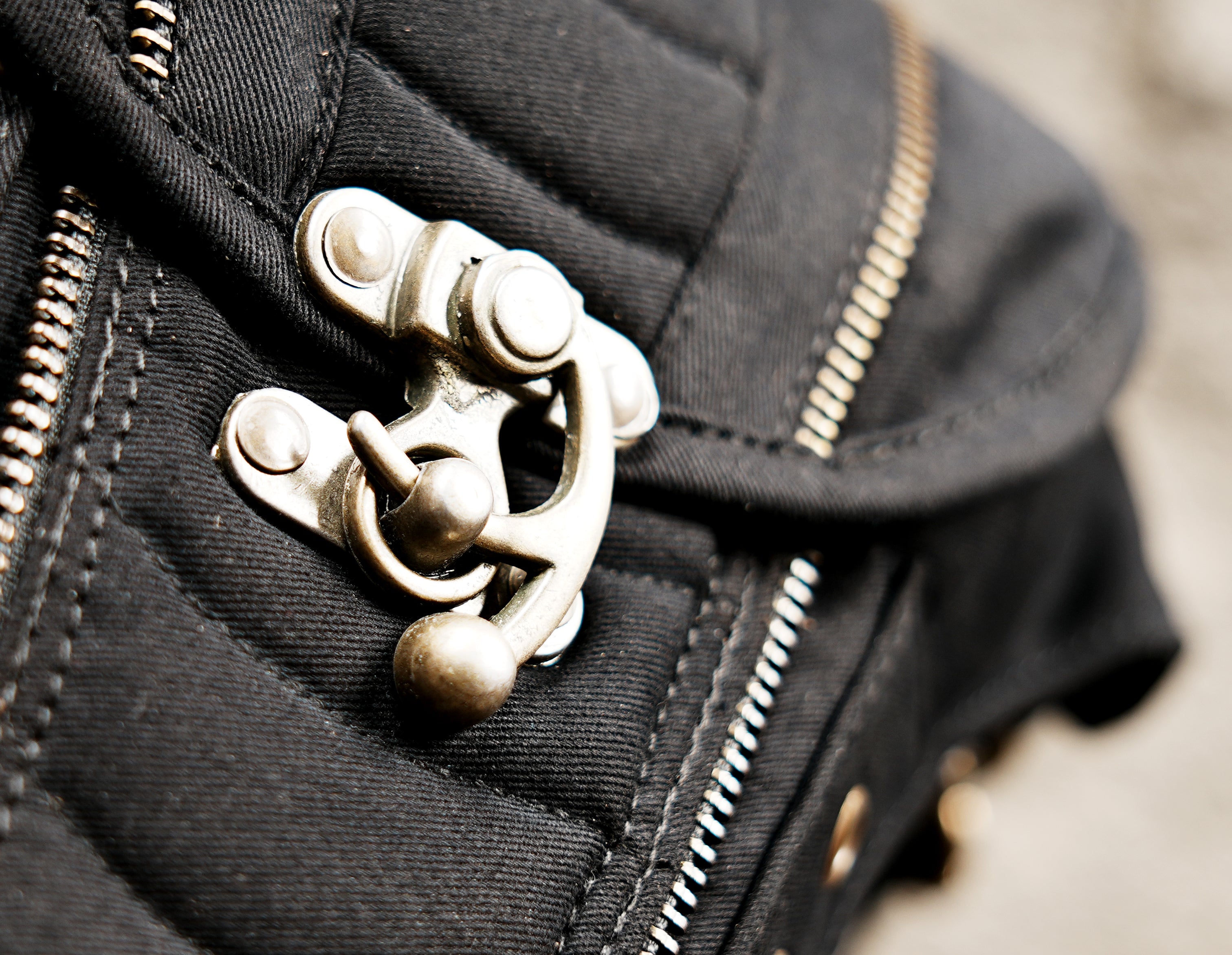 Steampunk utility leg pack in heavy-duty cotton canvas with antique brass accents.